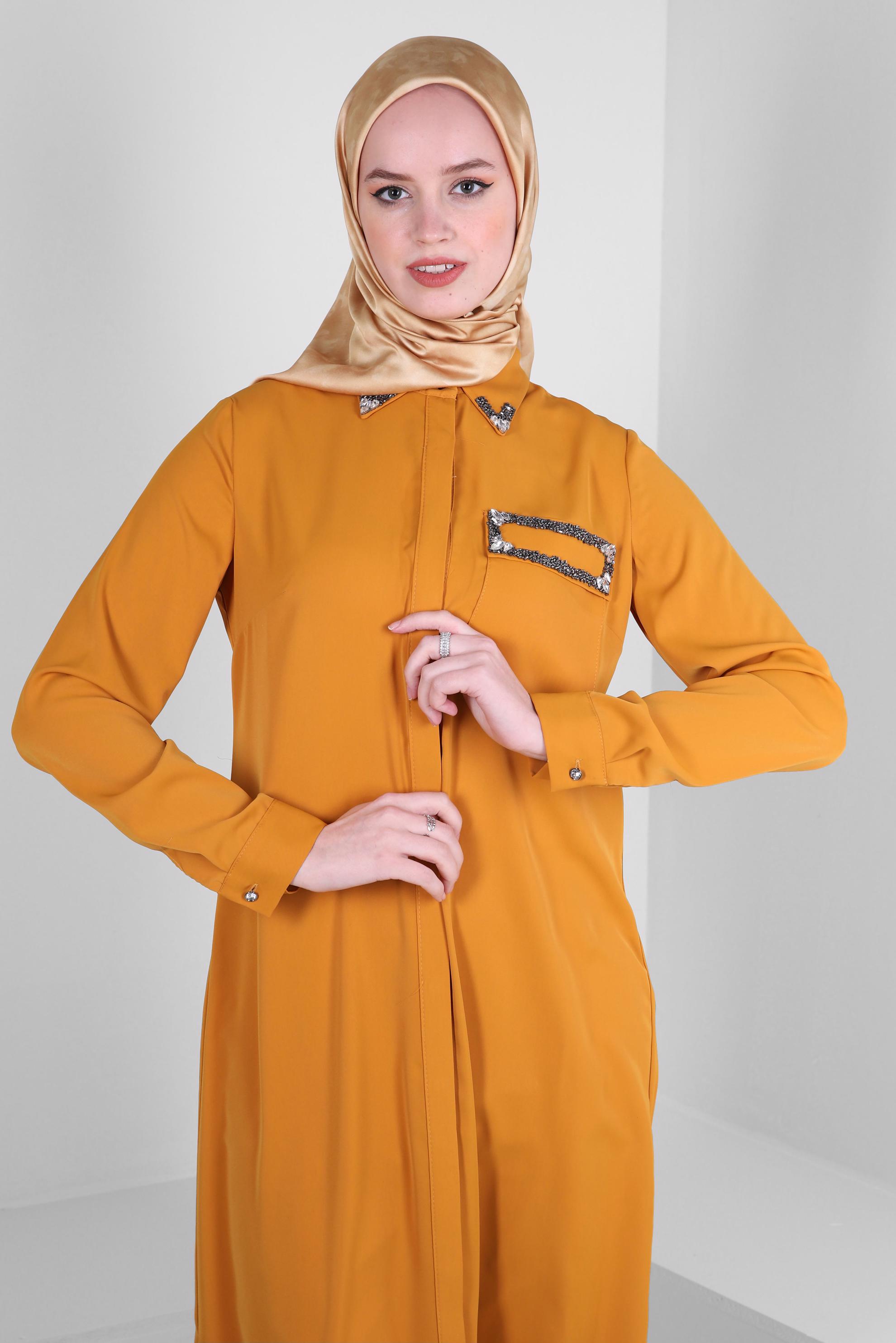 Tesettür giyim ALTIN ALVİNA DİJİTAL EŞARP 8228