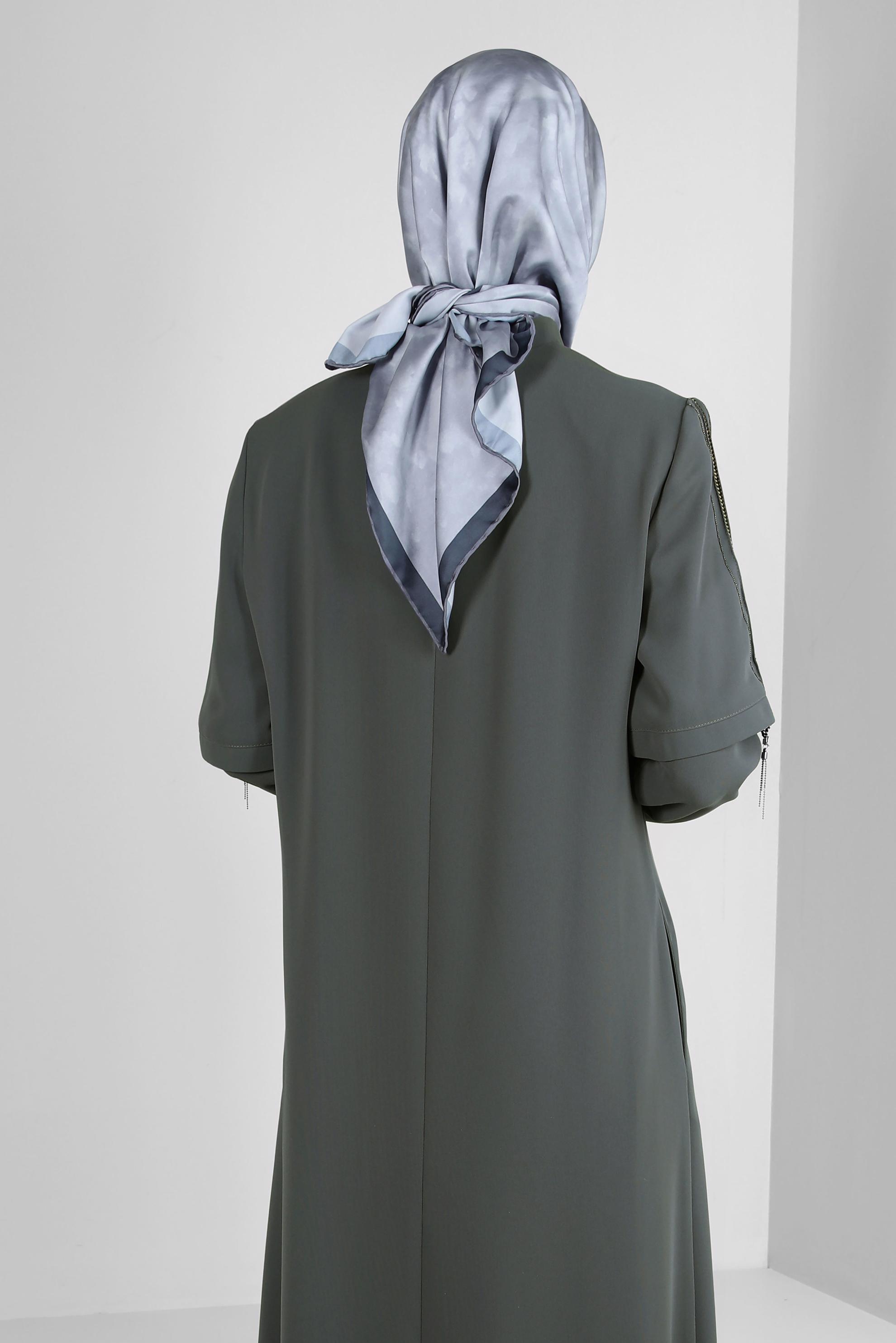 Tesettür giyim GRİ ALVİNA DİJİTAL EŞARP 8228