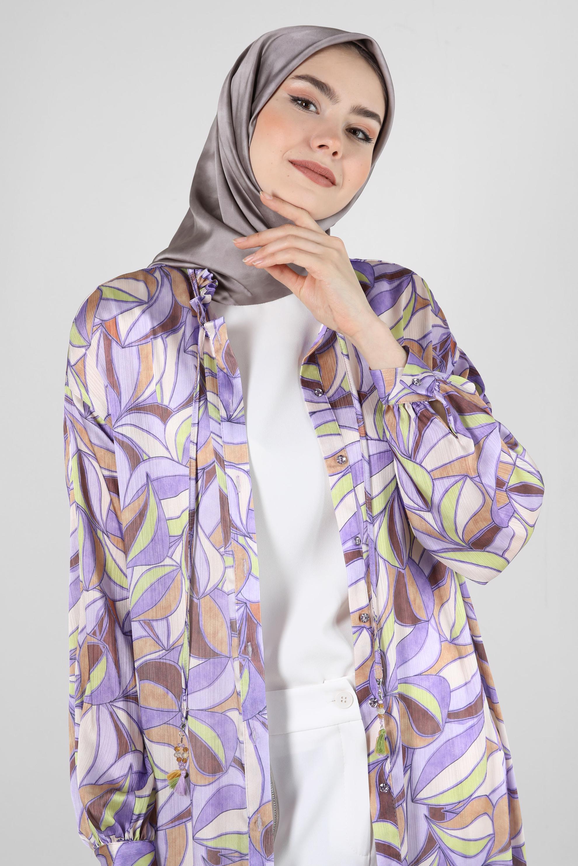 Tesettür giyim PUDRA ALVİNA DİJİTAL EŞARP 8228