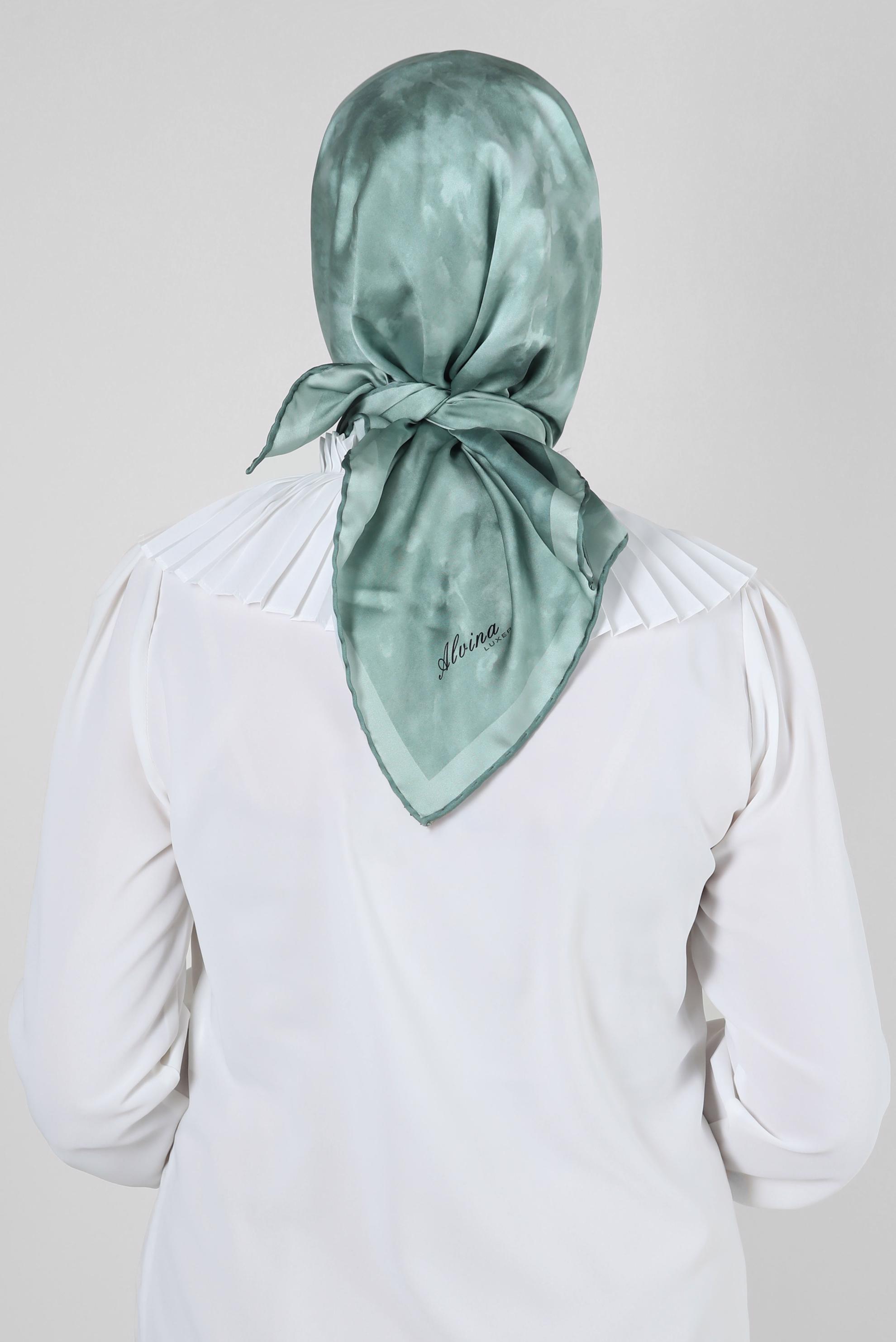 Tesettür giyim YEŞİL ALVİNA DİJİTAL EŞARP 8228