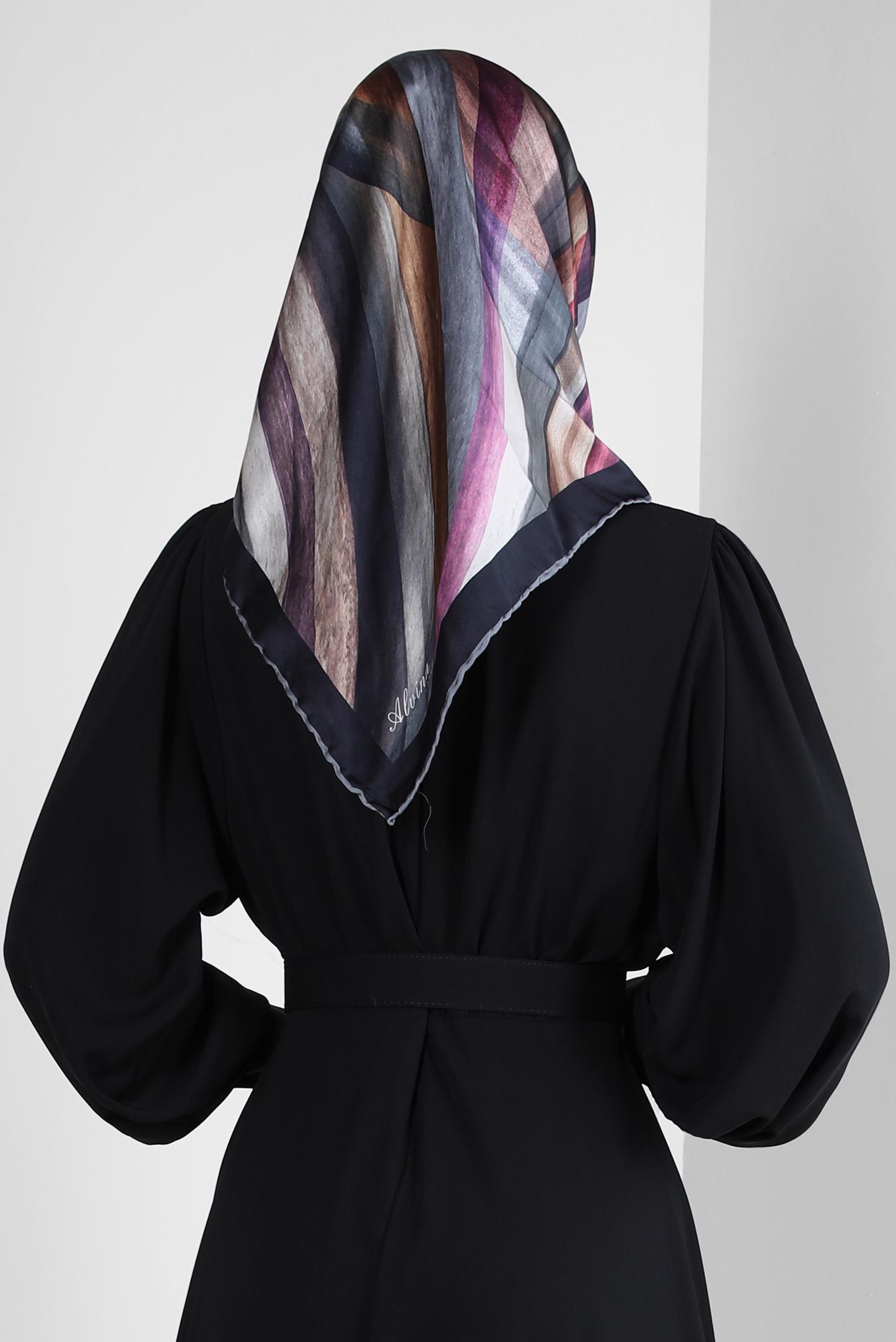 Tesettür giyim SİYAH ALVİNA DİJİTAL EŞARP 8229 