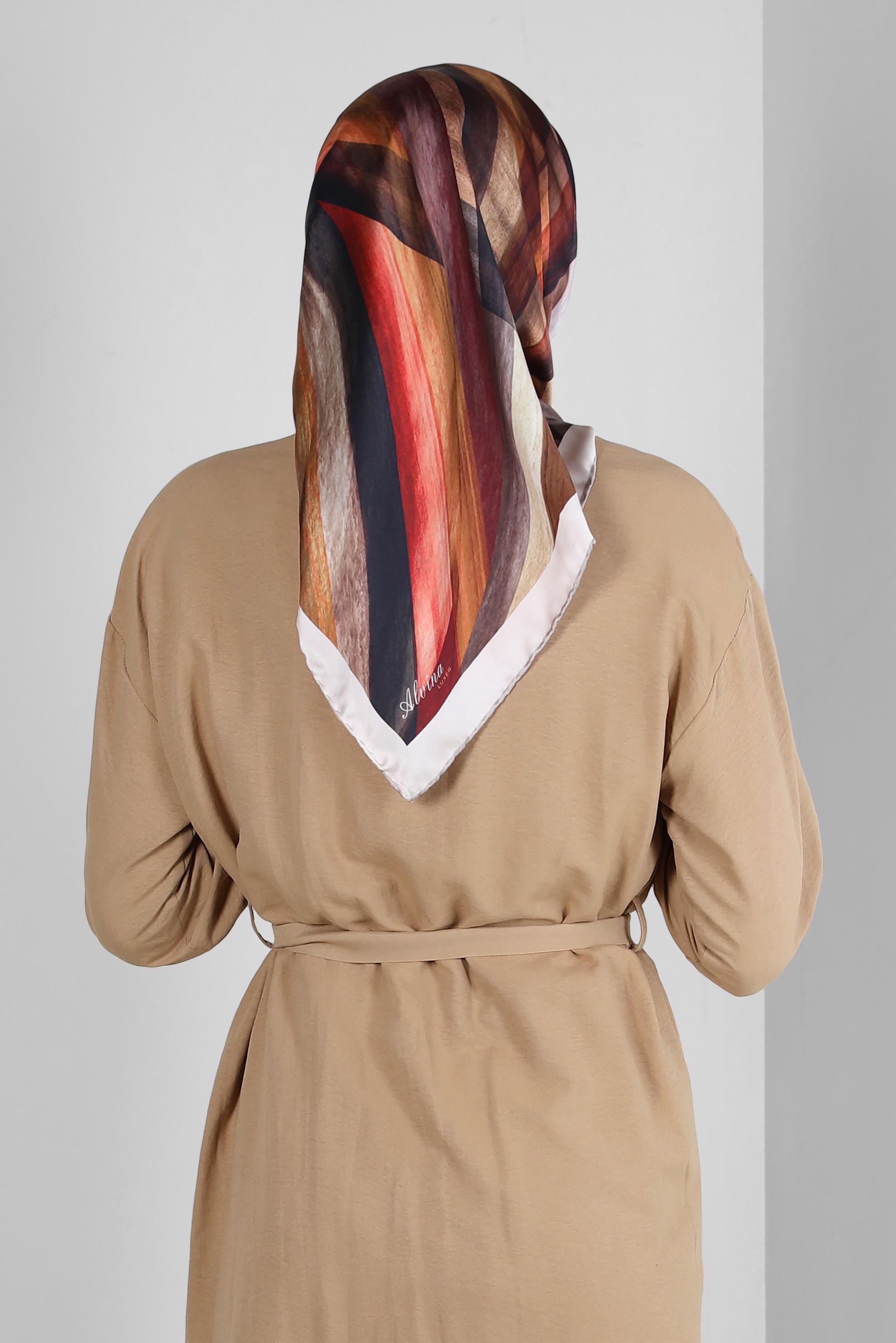 Tesettür giyim BEJ ALVİNA DİJİTAL EŞARP 8229 