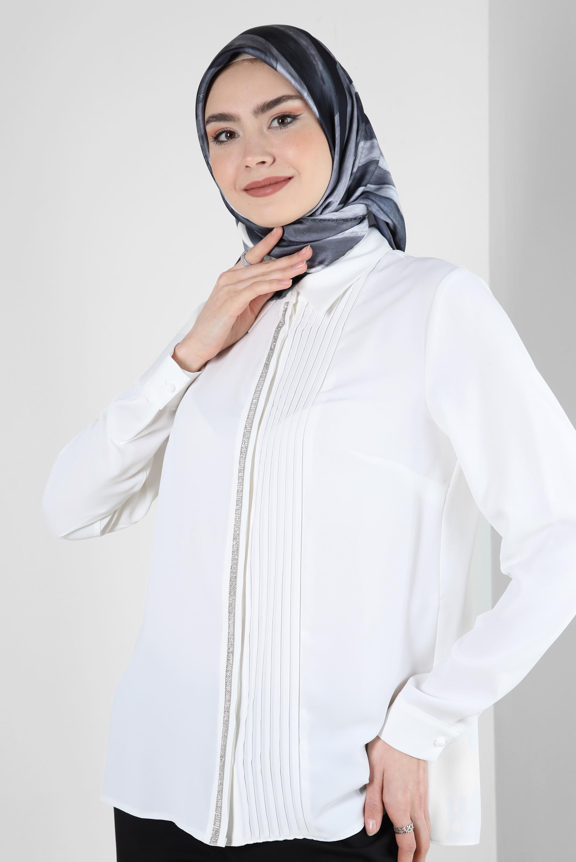 Tesettür giyim SİYAH ALVİNA DİJİTAL EŞARP 8229 