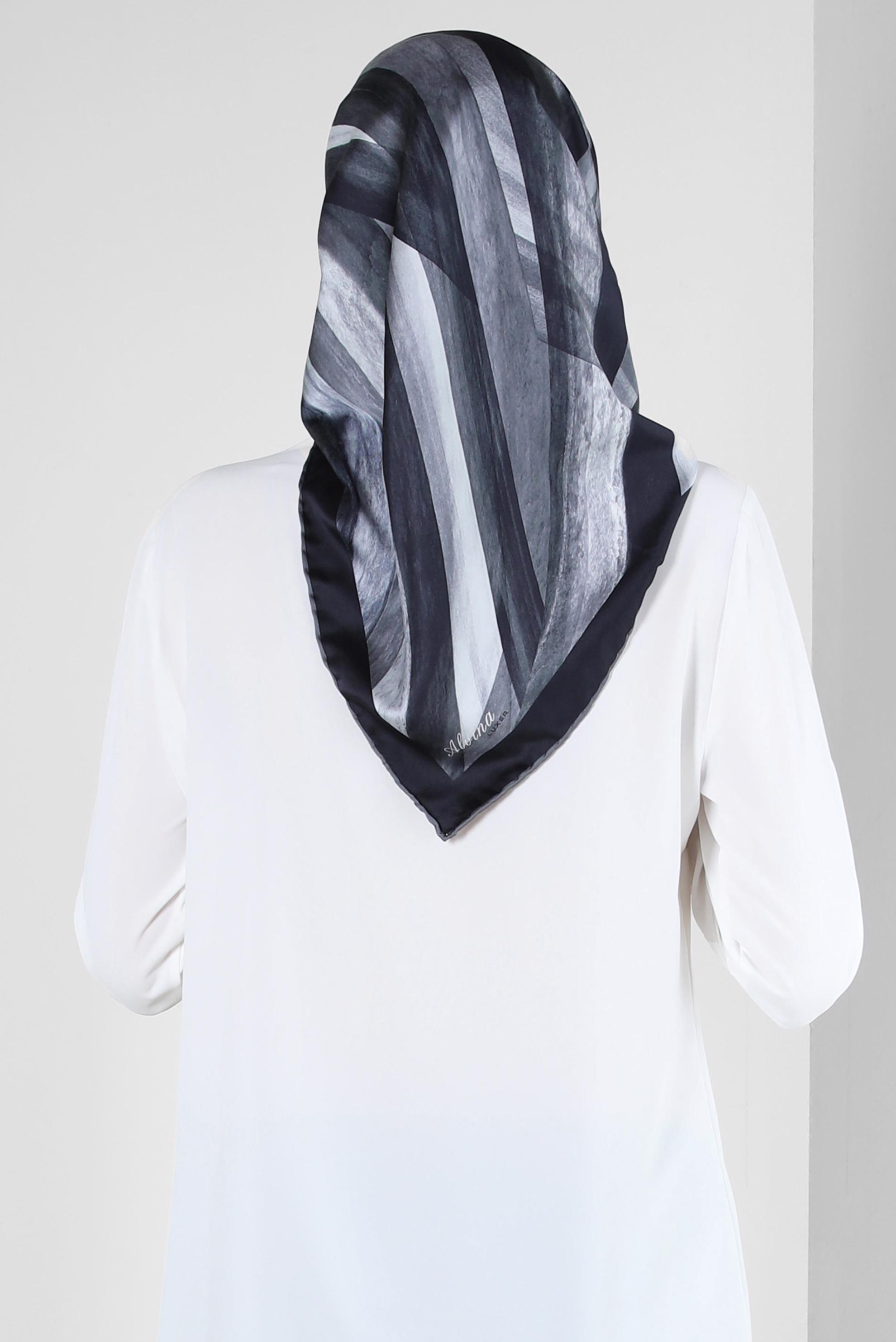 Tesettür giyim SİYAH ALVİNA DİJİTAL EŞARP 8229 