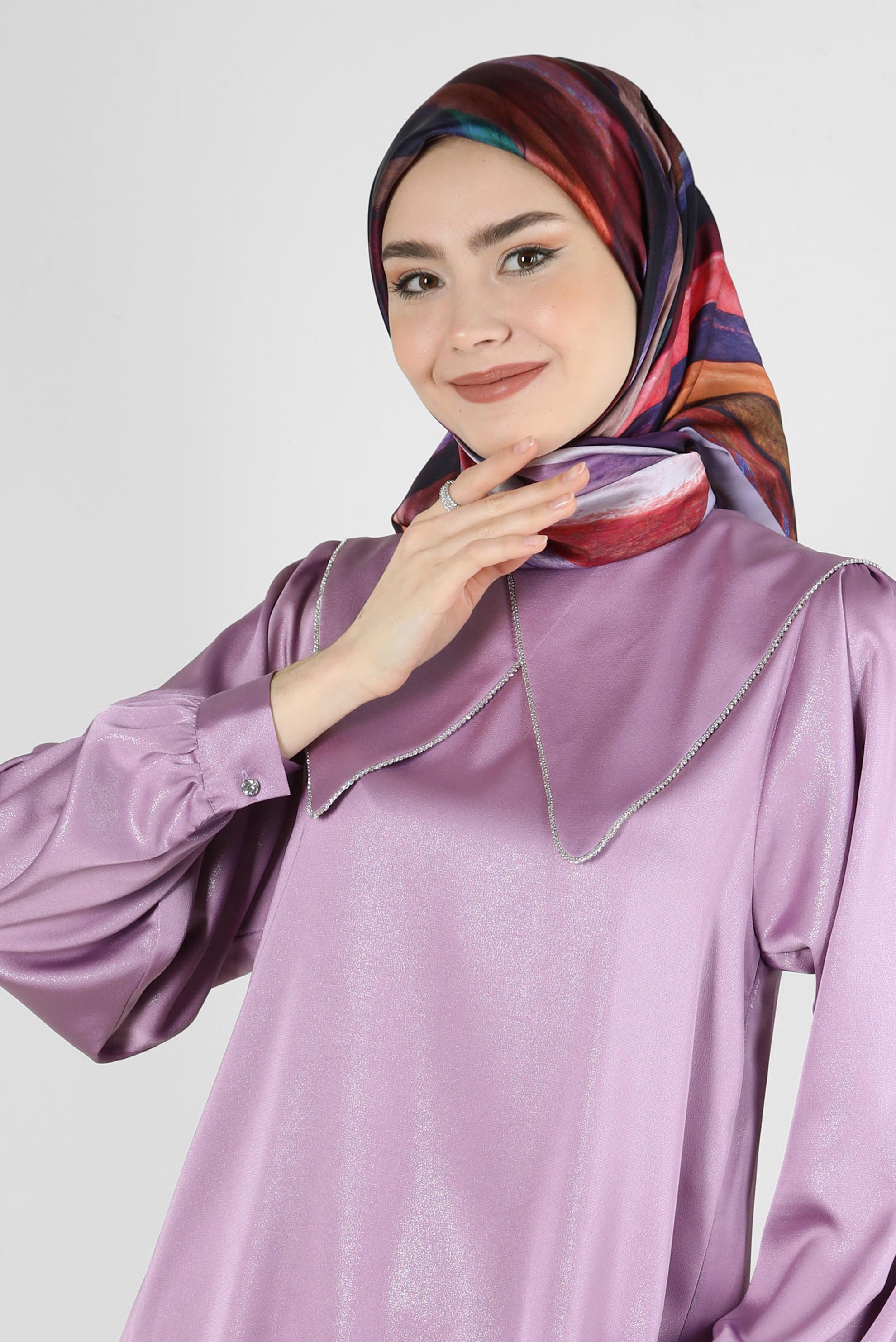 Tesettür giyim MOR ALVİNA DİJİTAL EŞARP 8229 