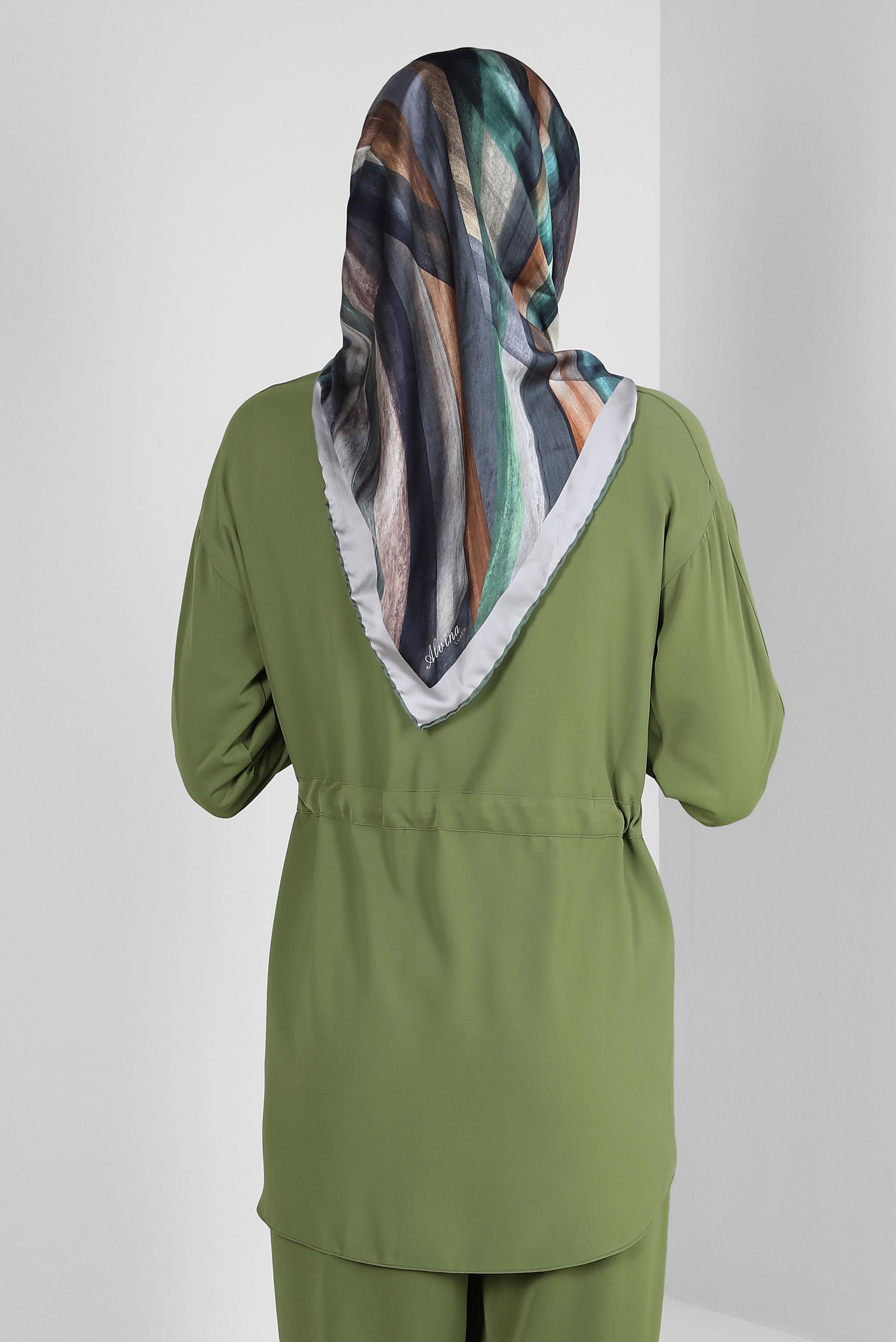 Tesettür giyim YEŞİL ALVİNA DİJİTAL EŞARP 8229 