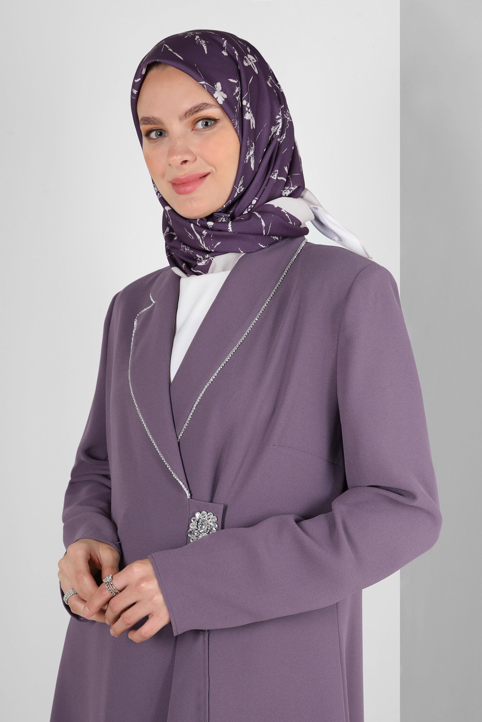 Tesettür giyim MOR ALVİNA ÇİÇEK DESEN EŞARP 8230
