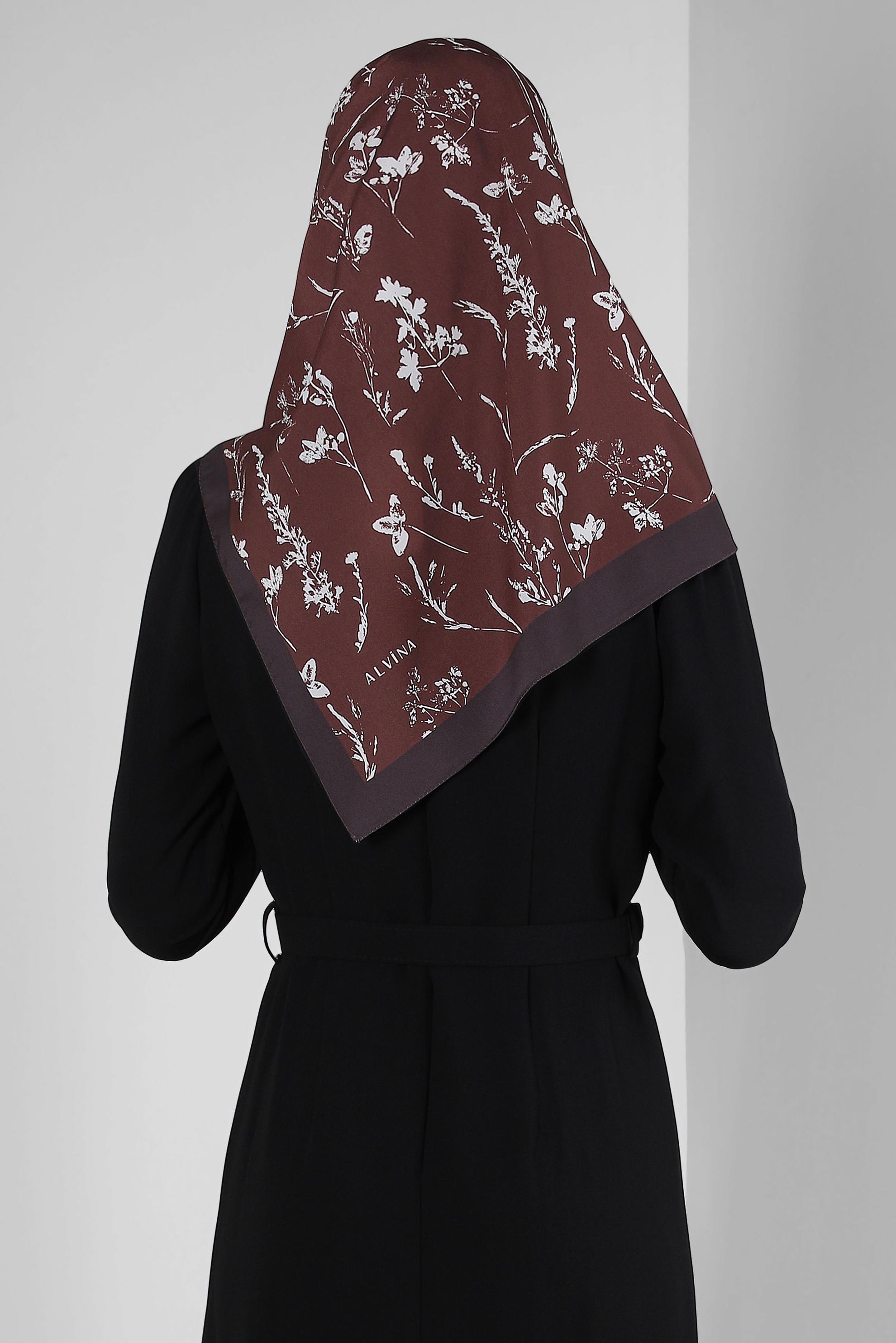 Tesettür giyim BORDO ALVİNA ÇİÇEK DESEN EŞARP 8230
