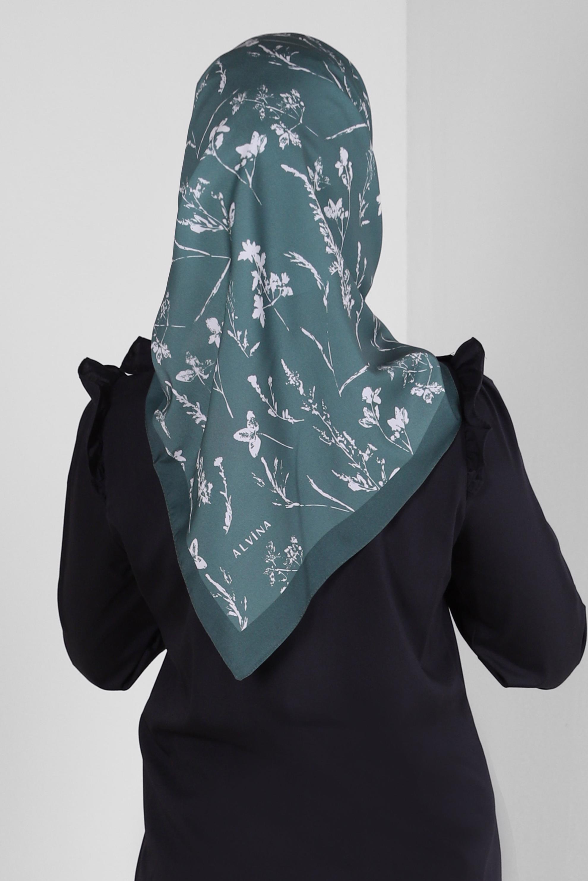 Tesettür giyim HAKİ ALVİNA ÇİÇEK DESEN EŞARP 8230