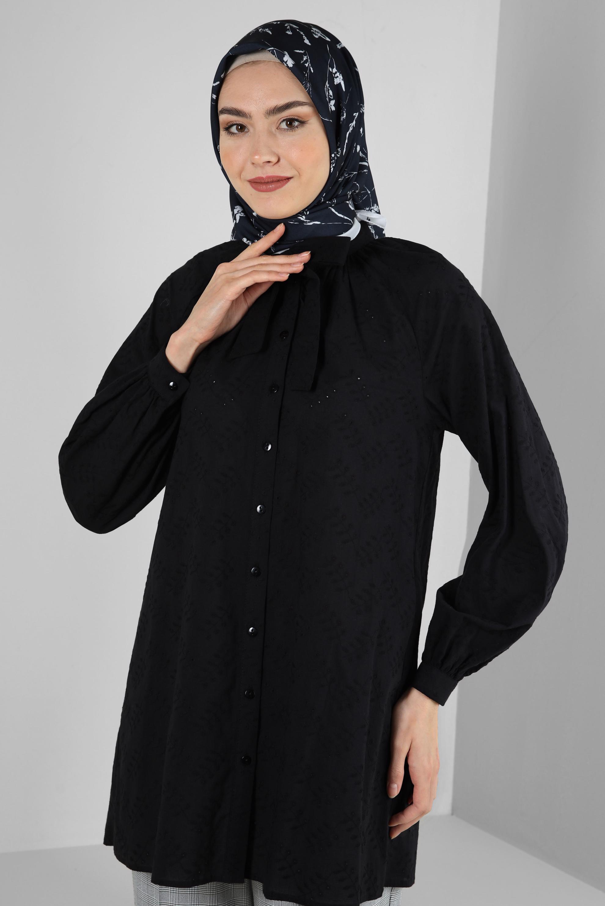 Tesettür giyim LACİVERT ALVİNA ÇİÇEK DESEN EŞARP 8230