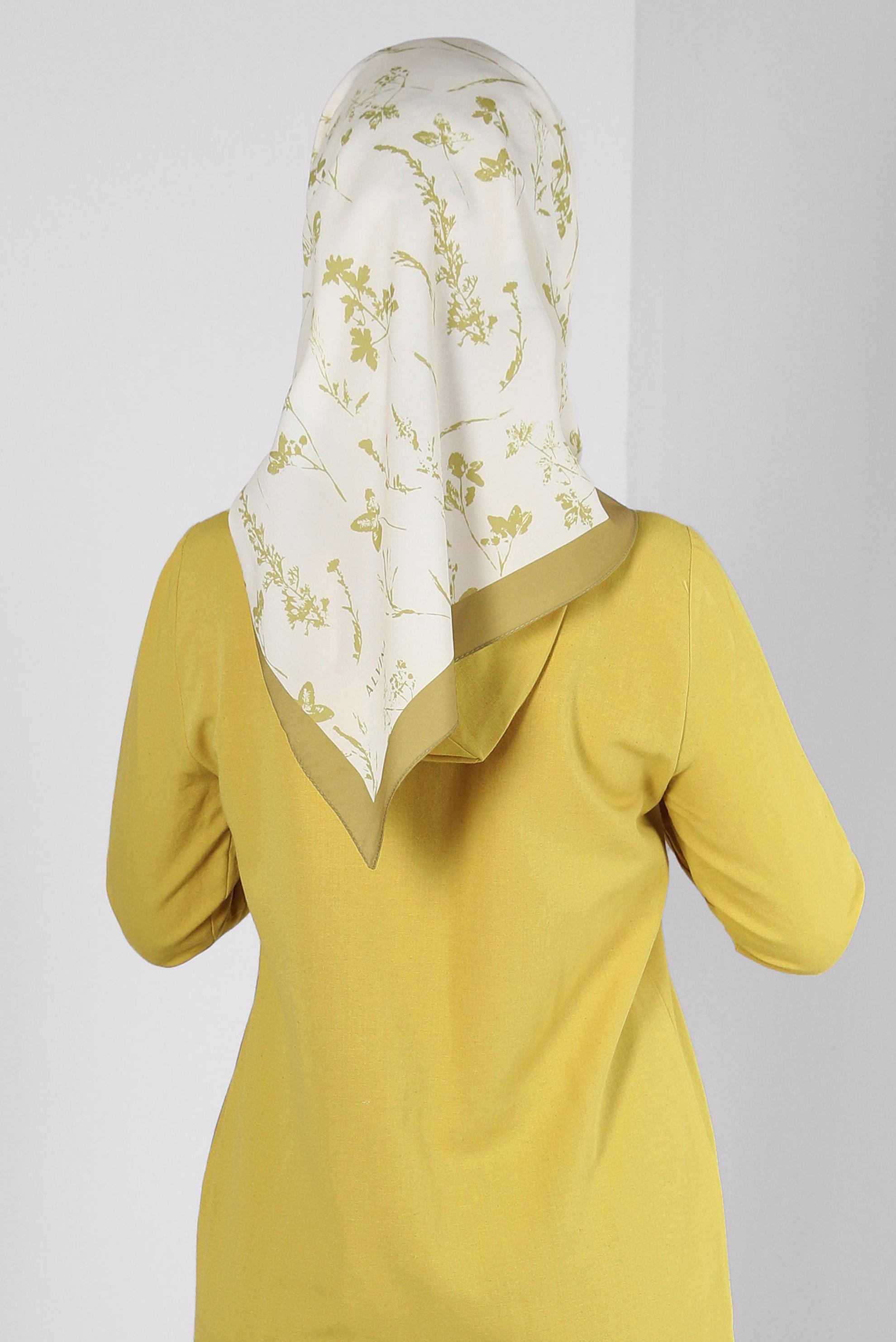 Tesettür giyim YEŞİL ALVİNA ÇİÇEK DESEN EŞARP 8230