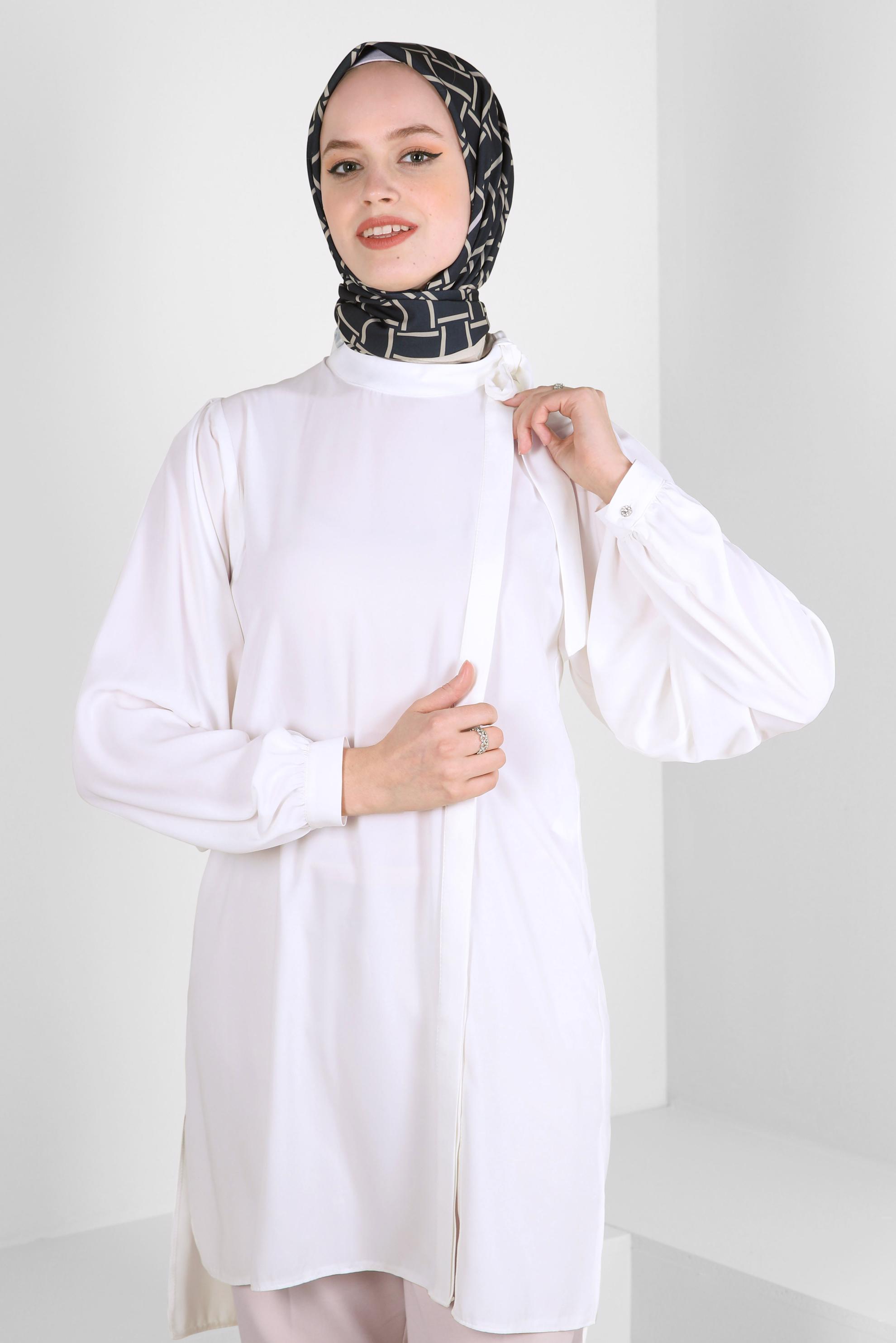 Tesettür giyim SİYAH ALVİNA KARE DESEN EŞARP 8232 