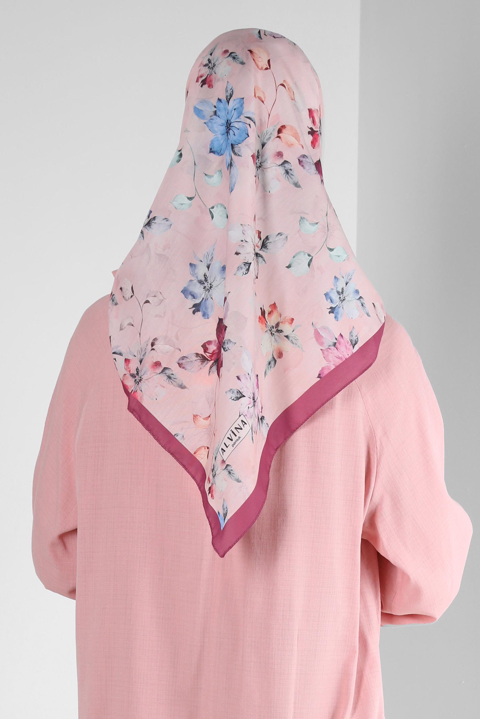 Tesettür giyim MOR ALVİNA ÇİÇEK DESENLİ EŞARP 8237