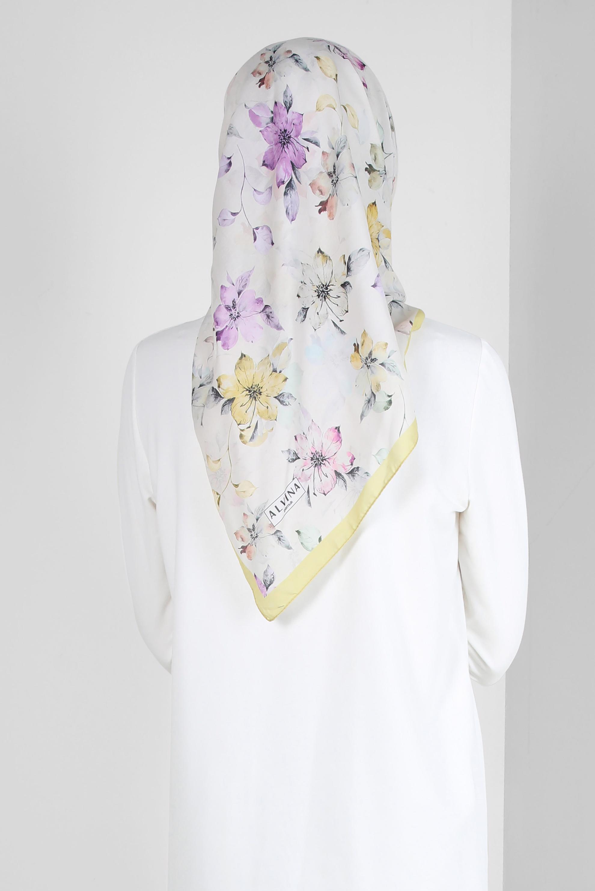 Tesettür giyim YEŞİL ALVİNA ÇİÇEK DESENLİ EŞARP 8237