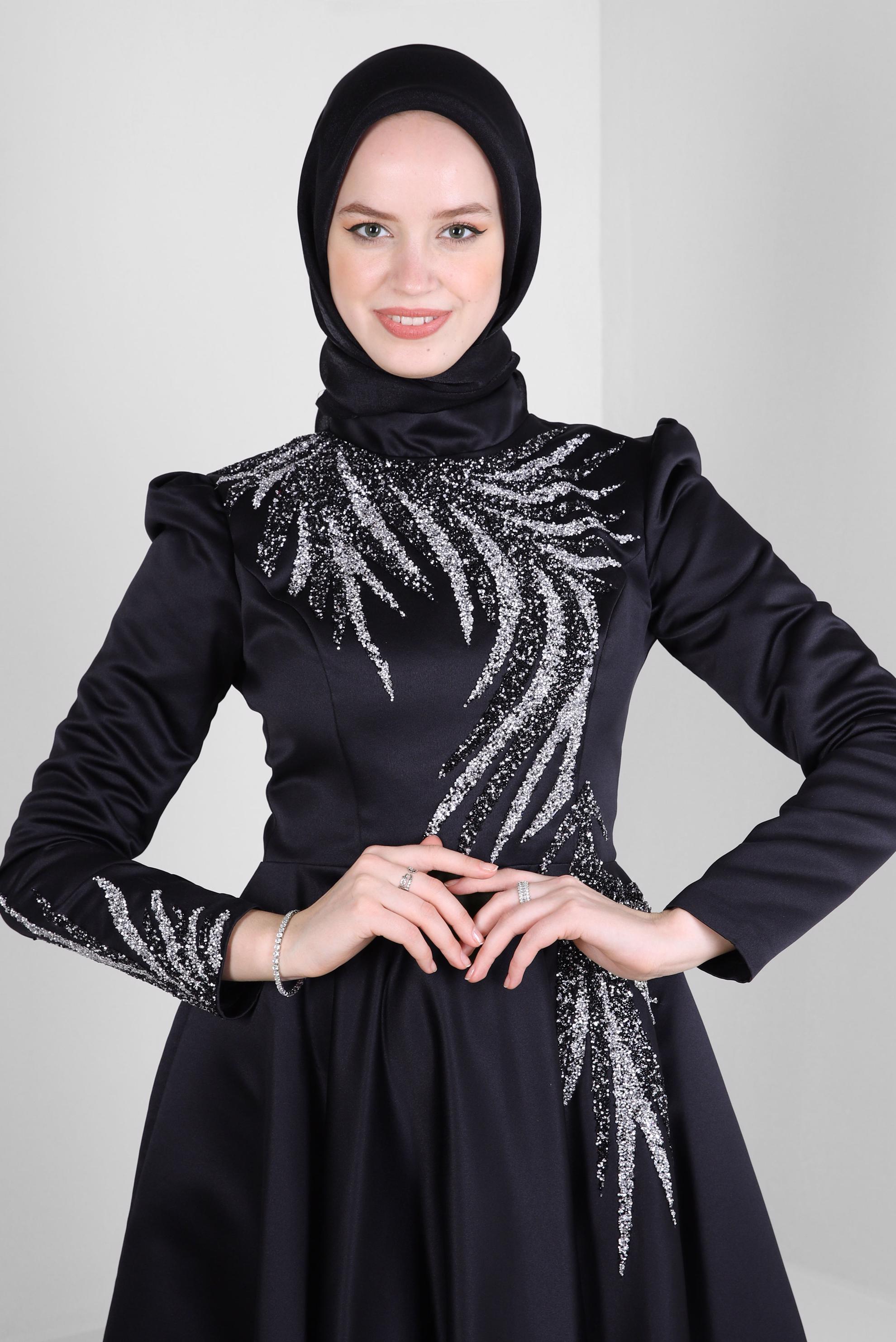 Tesettür giyim SİYAH ALVİNA DÜZ EŞARP 8239