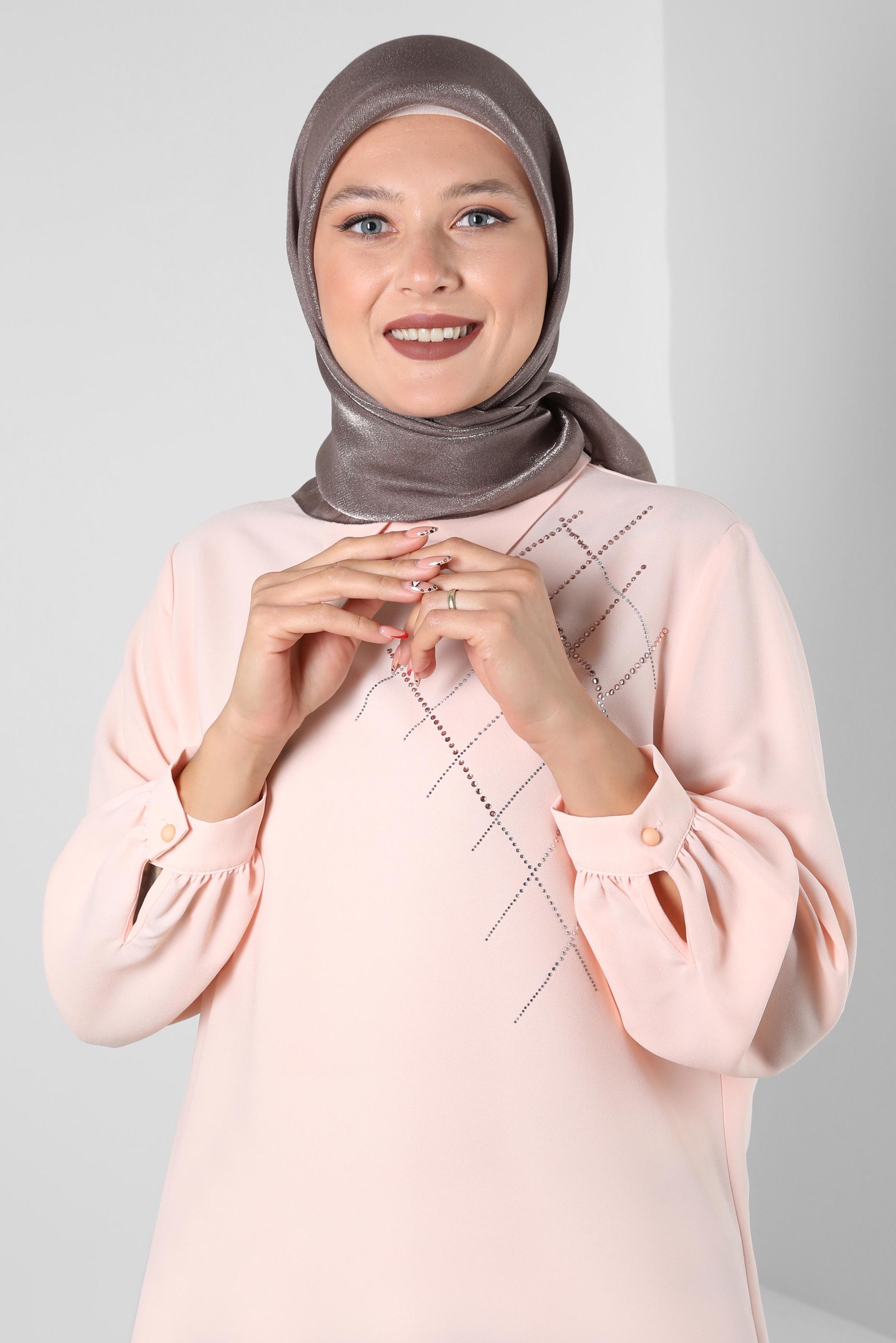 Tesettür giyim BEJ ALVİNA DÜZ EŞARP 8239