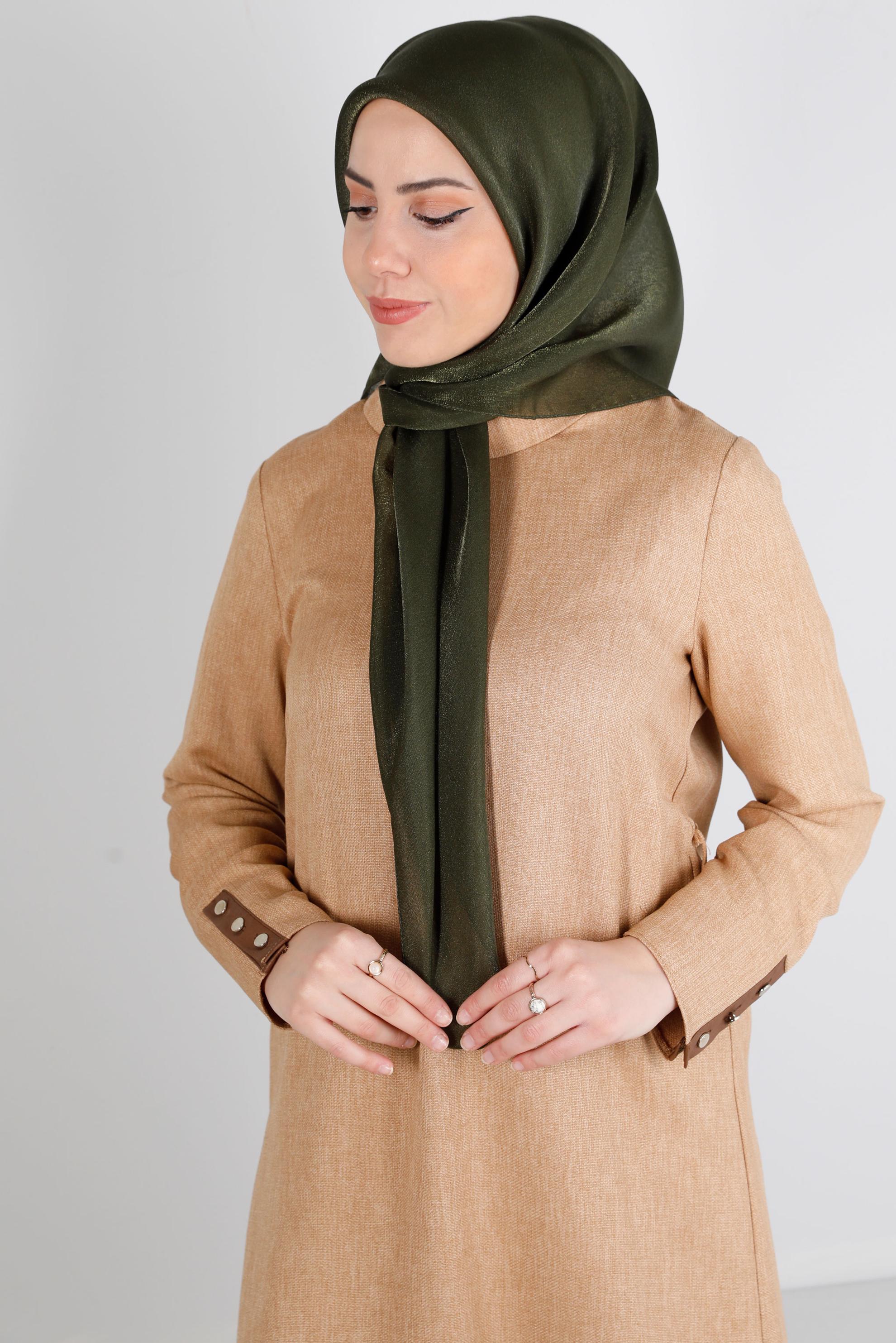 Tesettür giyim HAKİ ALVİNA DÜZ EŞARP 8239