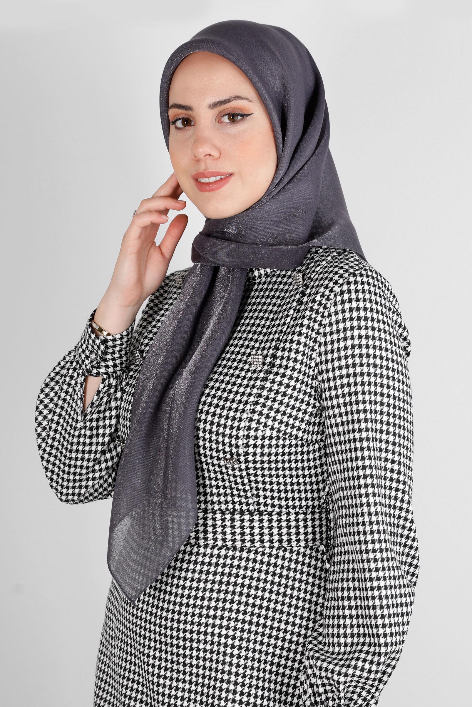 Tesettür giyim GRİ ALVİNA DÜZ EŞARP 8239