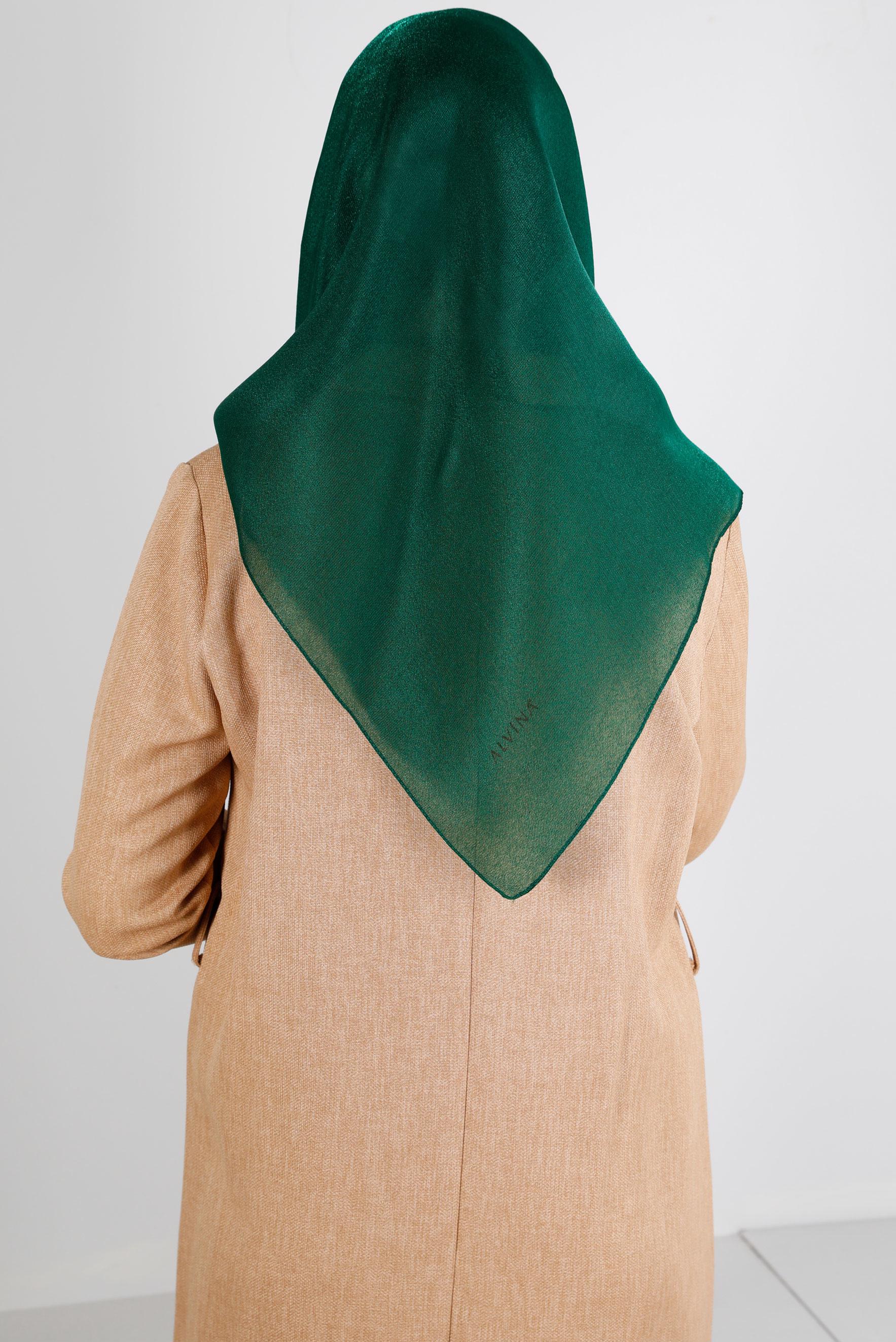 Tesettür giyim YEŞİL ALVİNA DÜZ EŞARP 8239