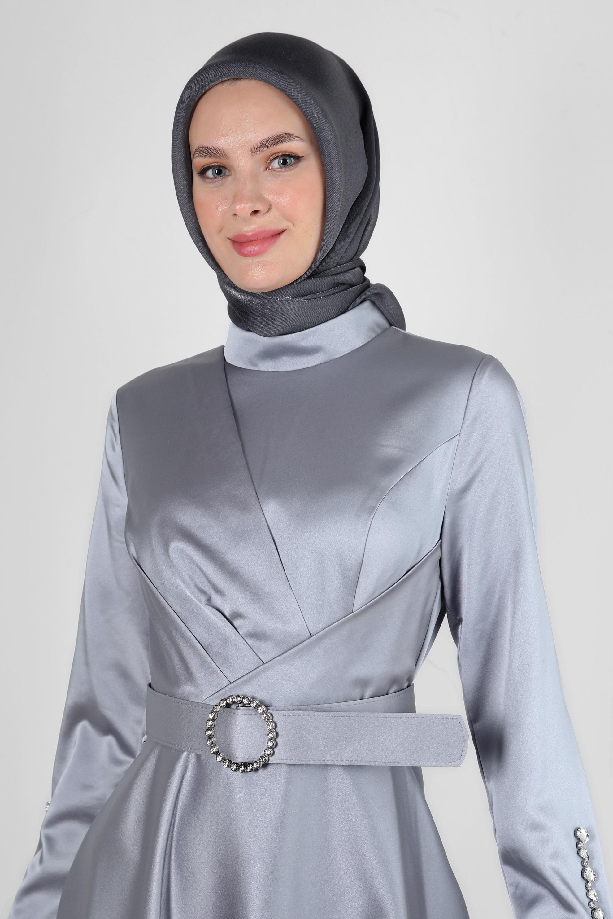 Tesettür giyim GRİ ALVİNA DÜZ EŞARP 8239