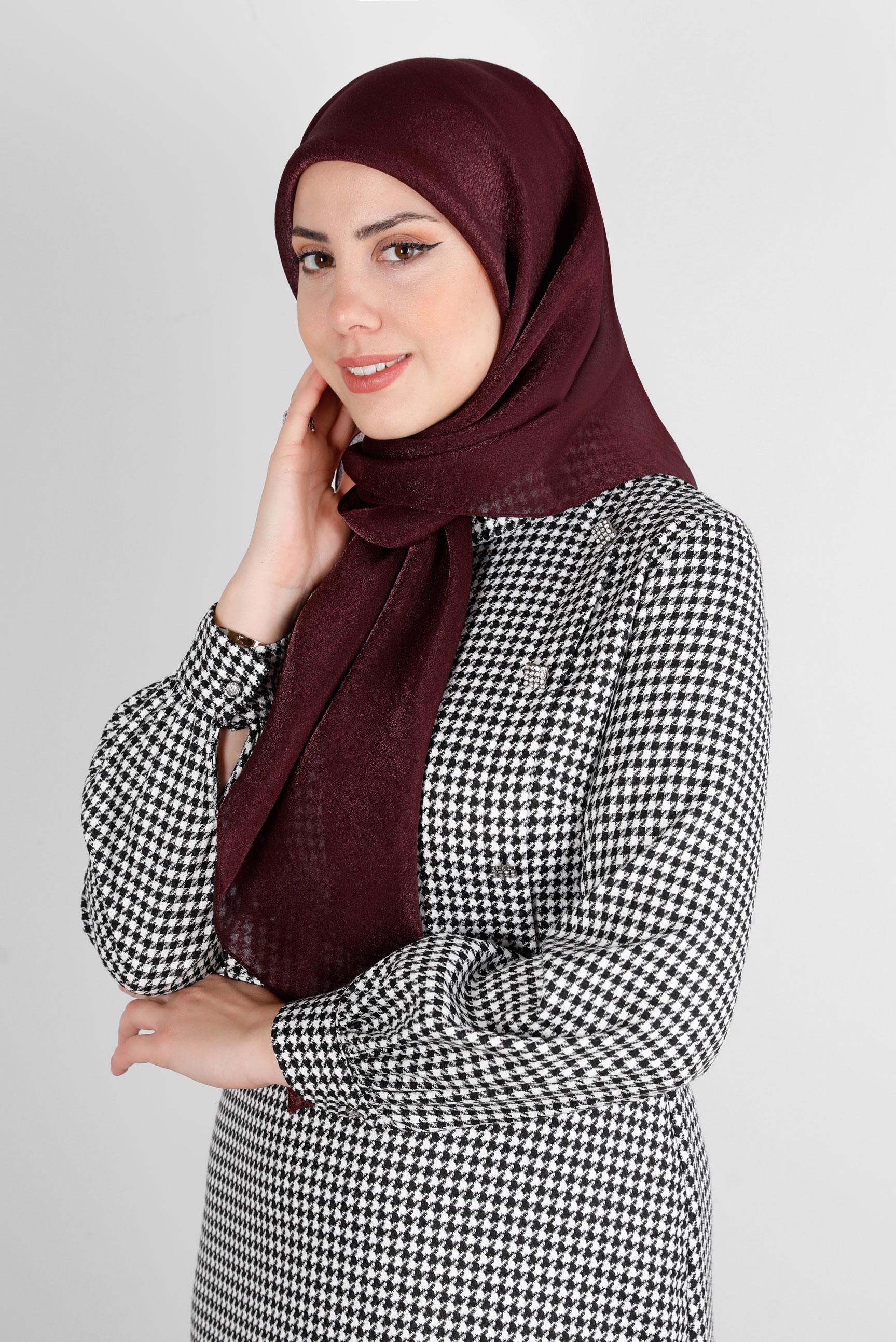 Tesettür giyim BORDO ALVİNA DÜZ EŞARP 8239