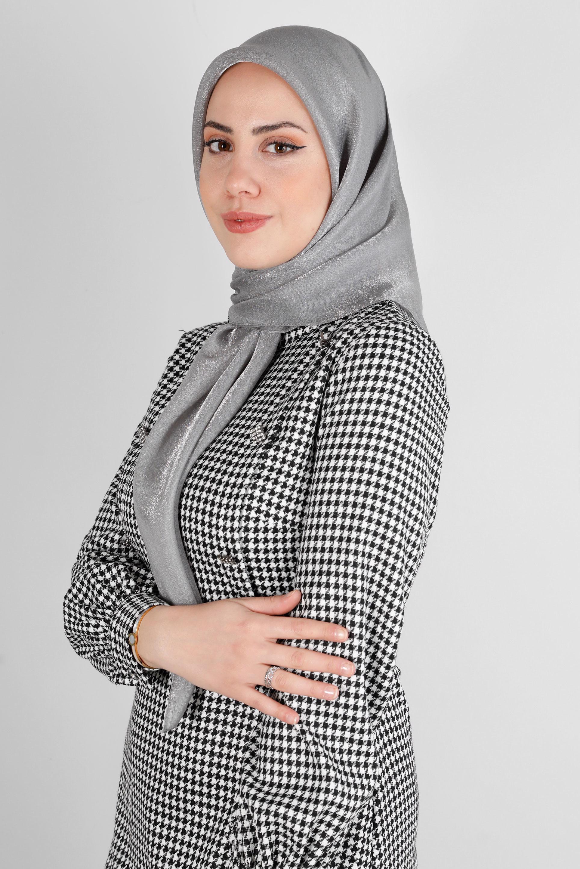 Tesettür giyim GRİ ALVİNA DÜZ EŞARP 8239