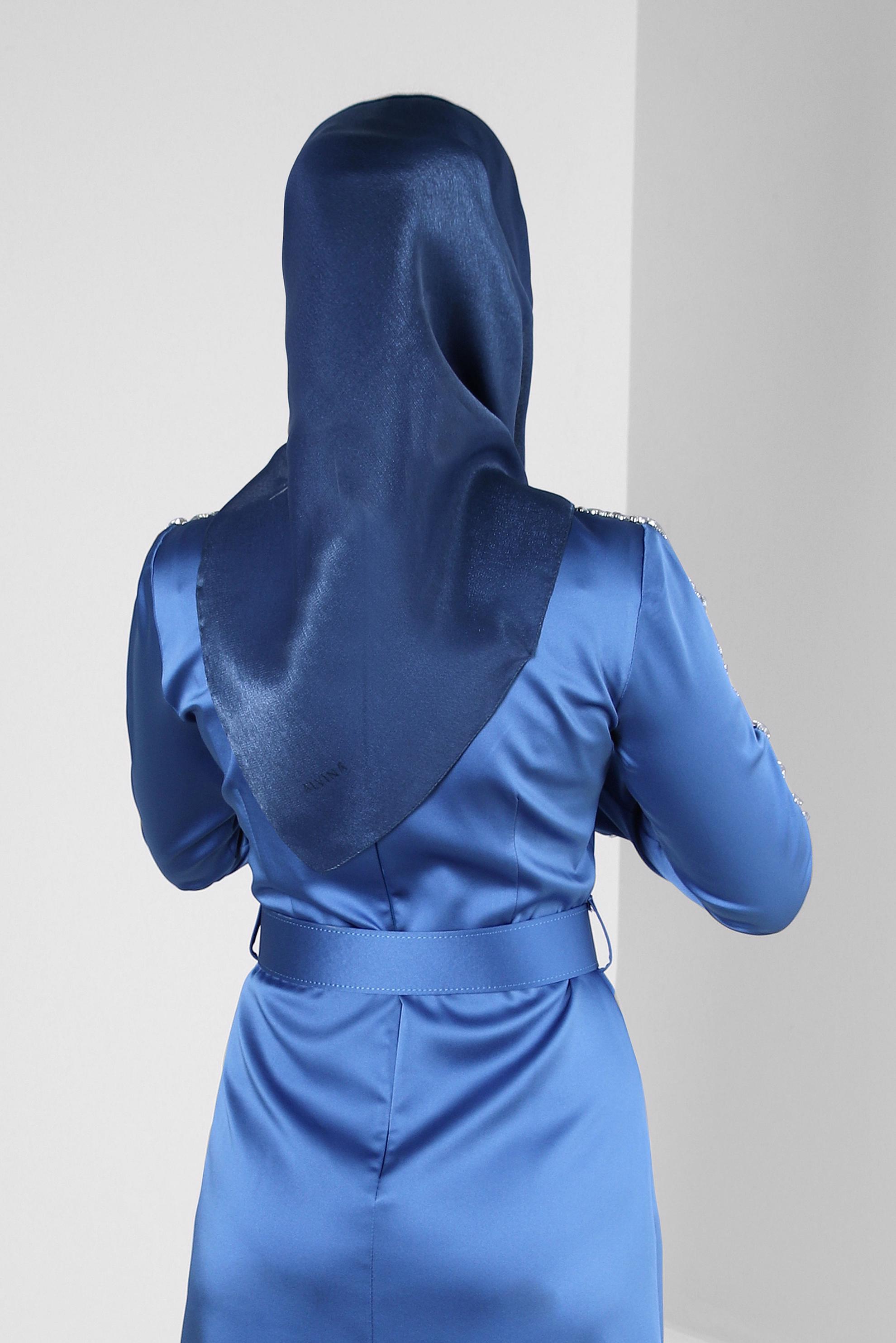 Tesettür giyim MAVİ ALVİNA DÜZ EŞARP 8239