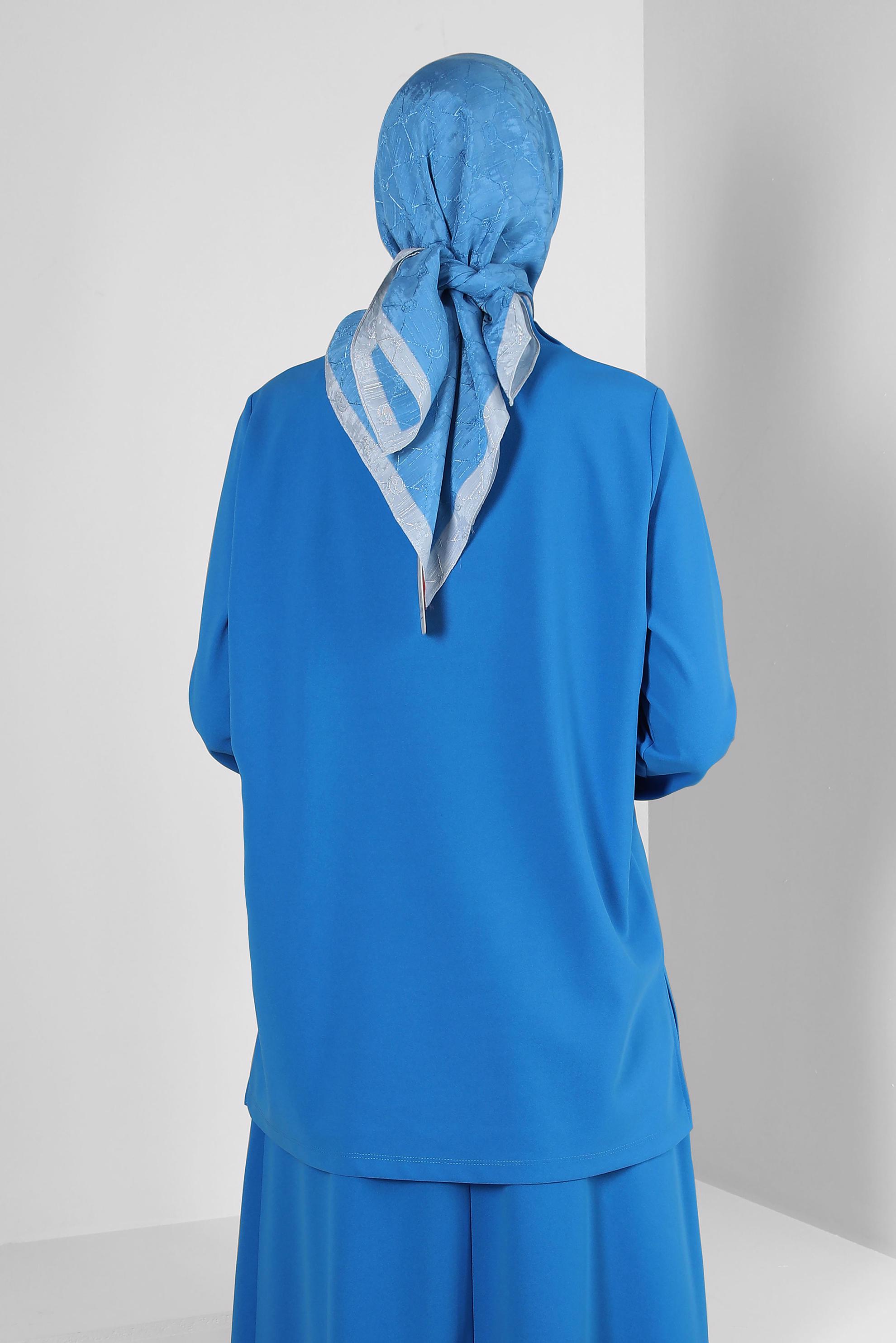 Tesettür giyim MAVİ ALVİNA PAMUKLU EŞARP 8241