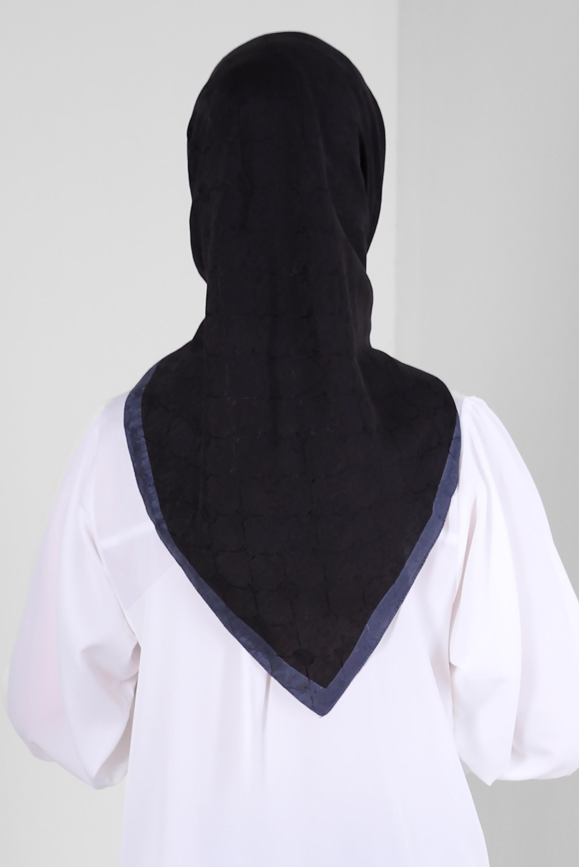 Tesettür giyim SİYAH ALVİNA PAMUKLU EŞARP 8241