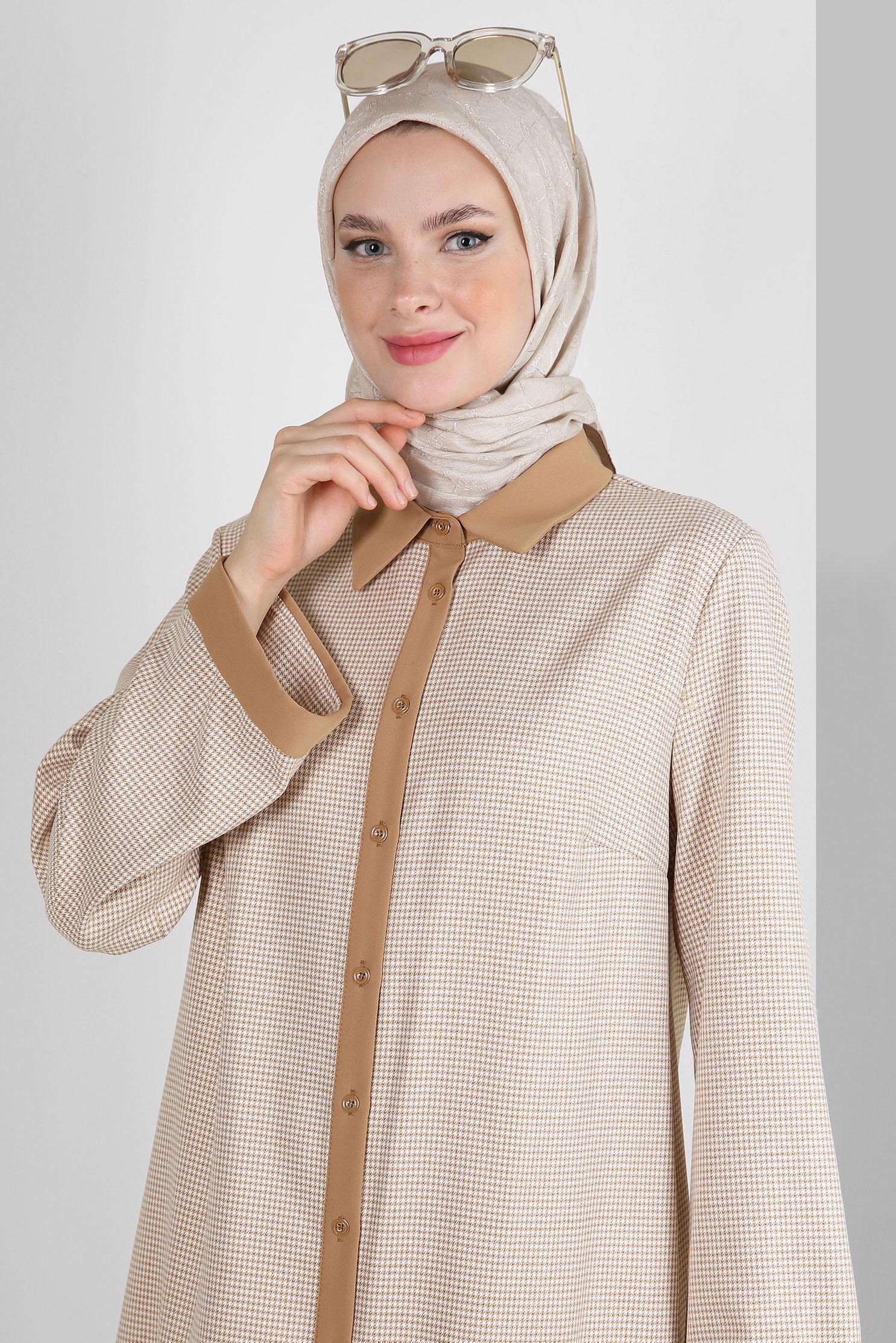 Tesettür giyim VİZON ALVİNA PAMUKLU EŞARP 8241