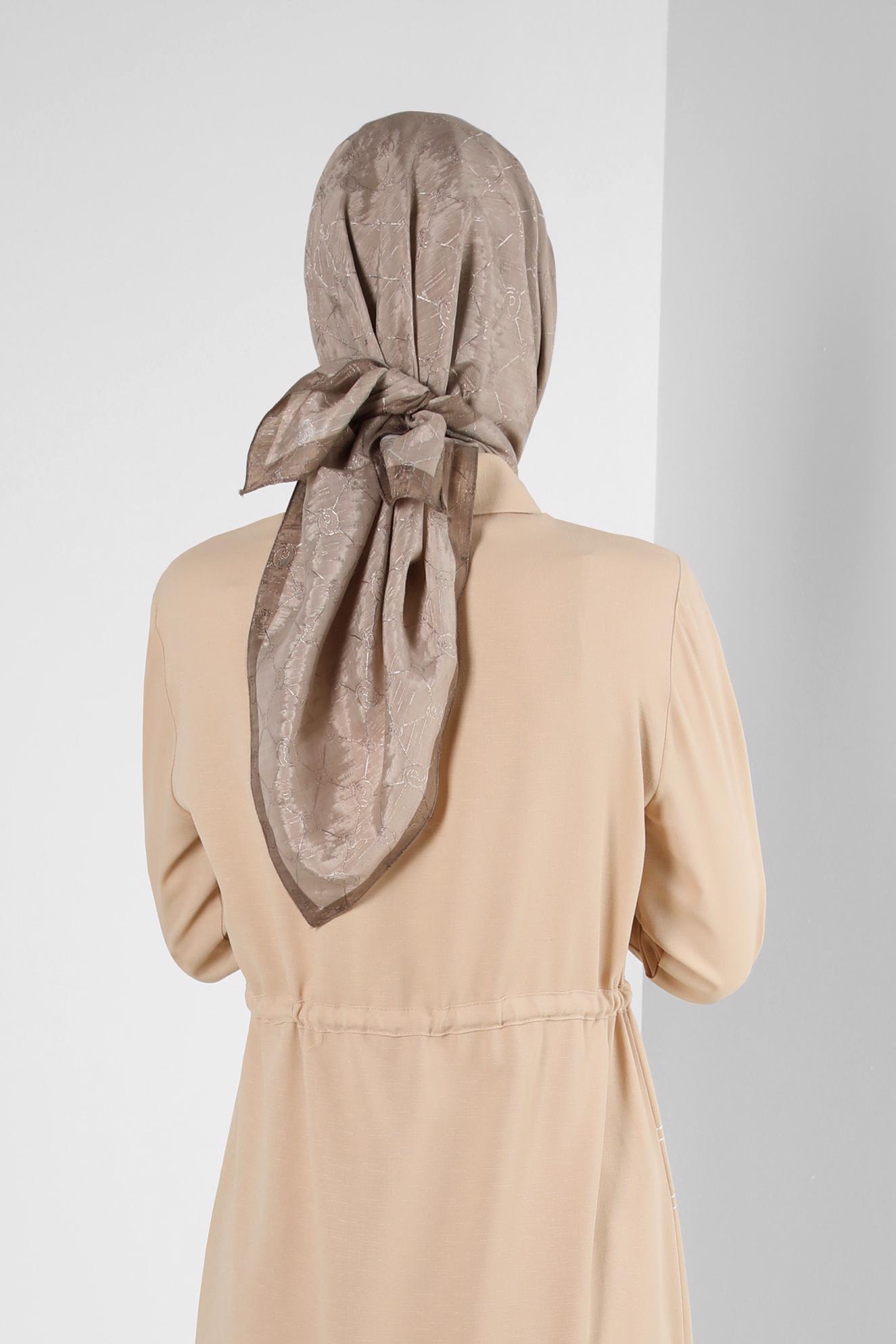 Tesettür giyim VİZON ALVİNA PAMUKLU EŞARP 8241