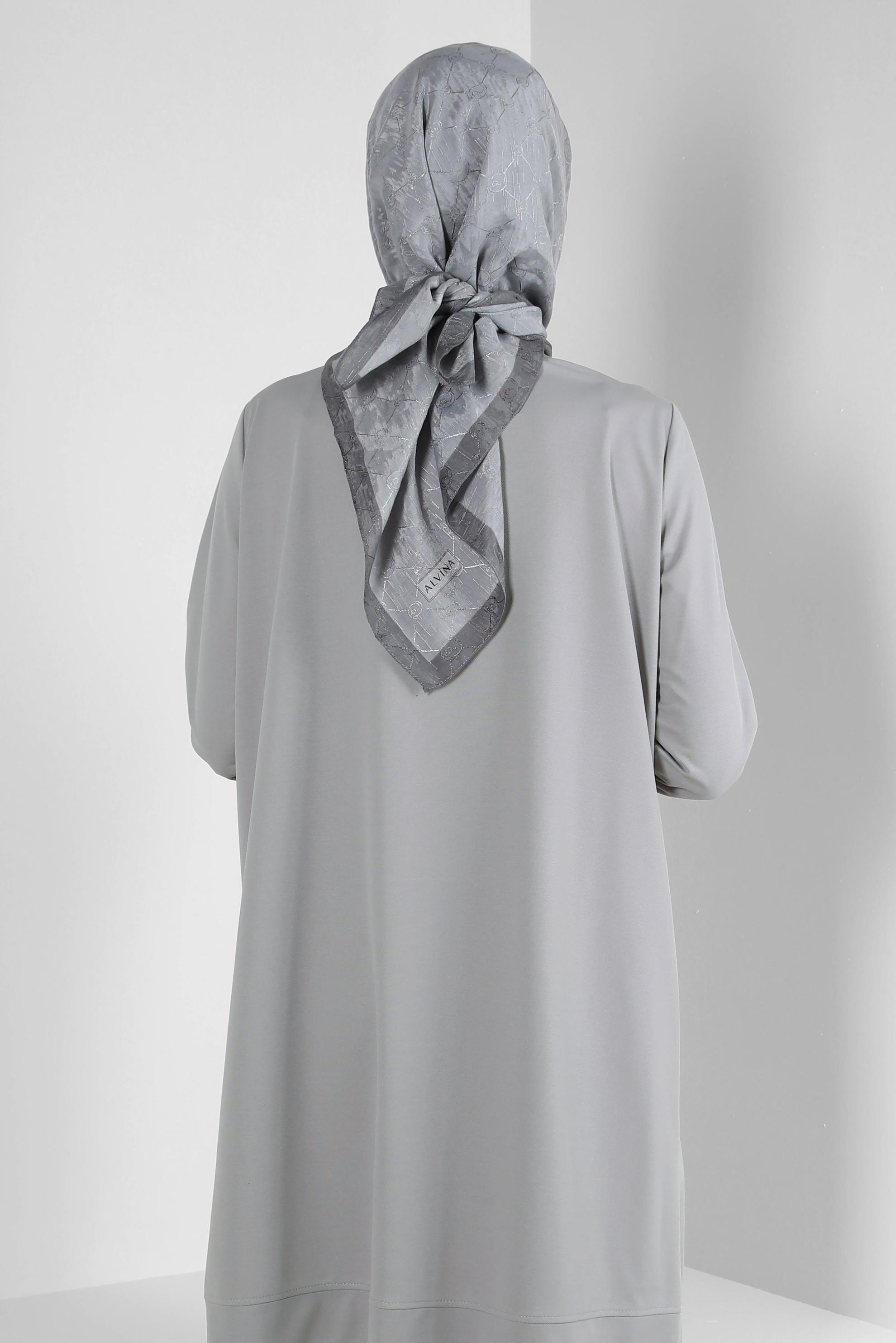 Tesettür giyim GRİ ALVİNA PAMUKLU EŞARP 8241