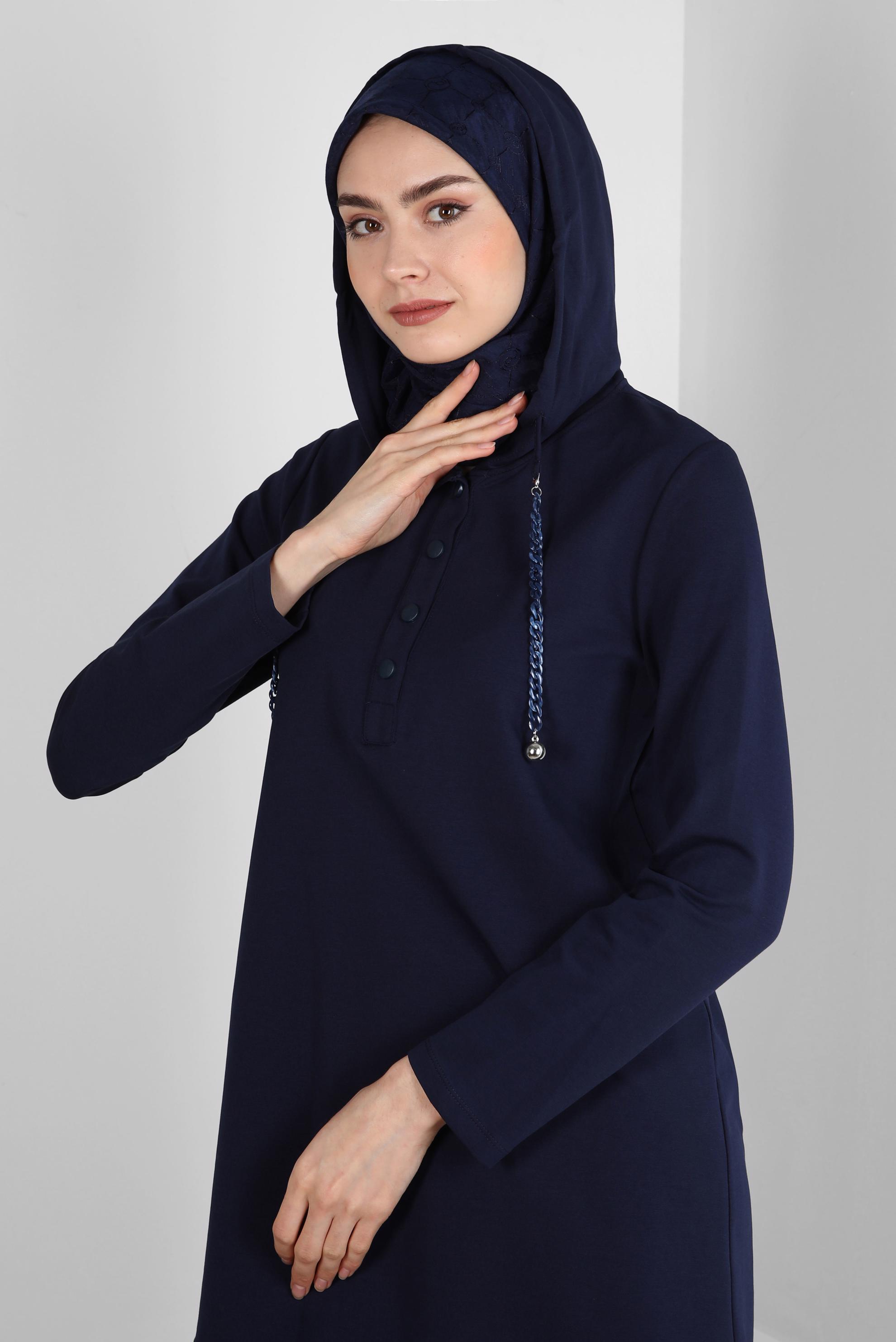 Tesettür giyim LACİVERT ALVİNA PAMUKLU EŞARP 8241