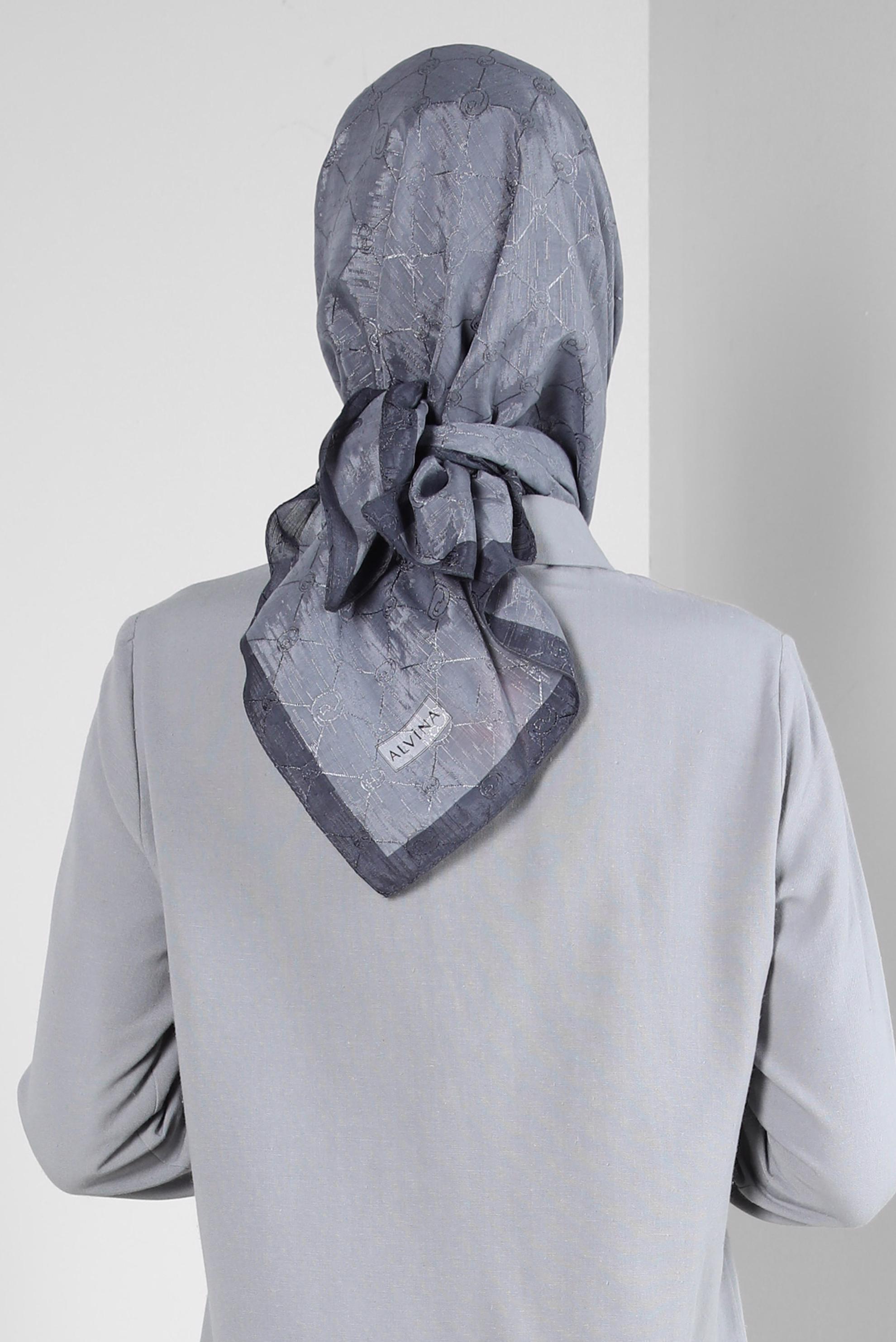 Tesettür giyim GRİ ALVİNA PAMUKLU EŞARP 8241