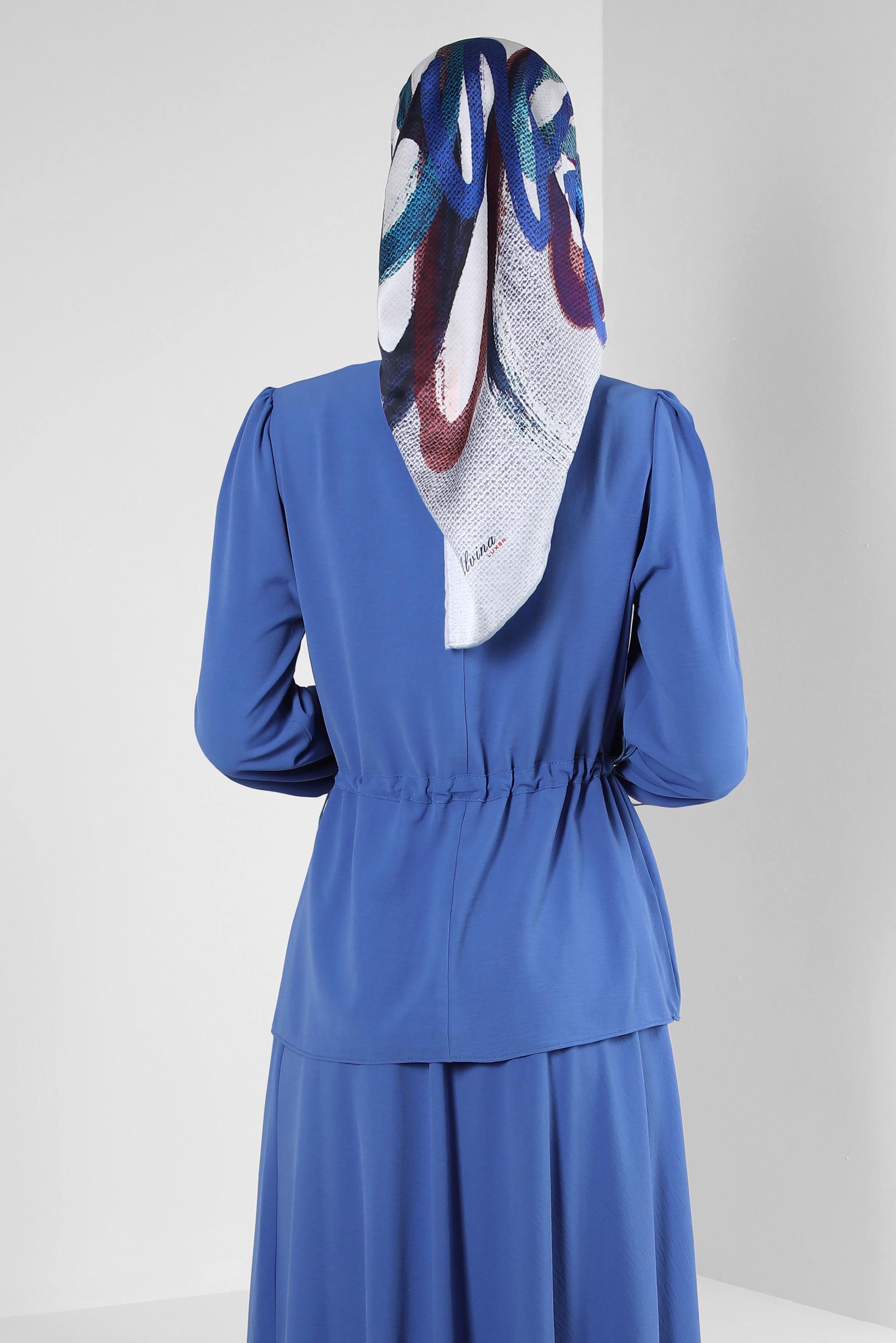 Tesettür giyim GÜMÜŞ ALVİNA DESENLİ EŞARP 8245 