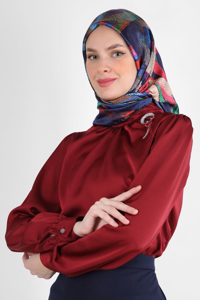 Tesettür giyim  ALVİNA DESENLİ EŞARP 8245  - ALVİNA