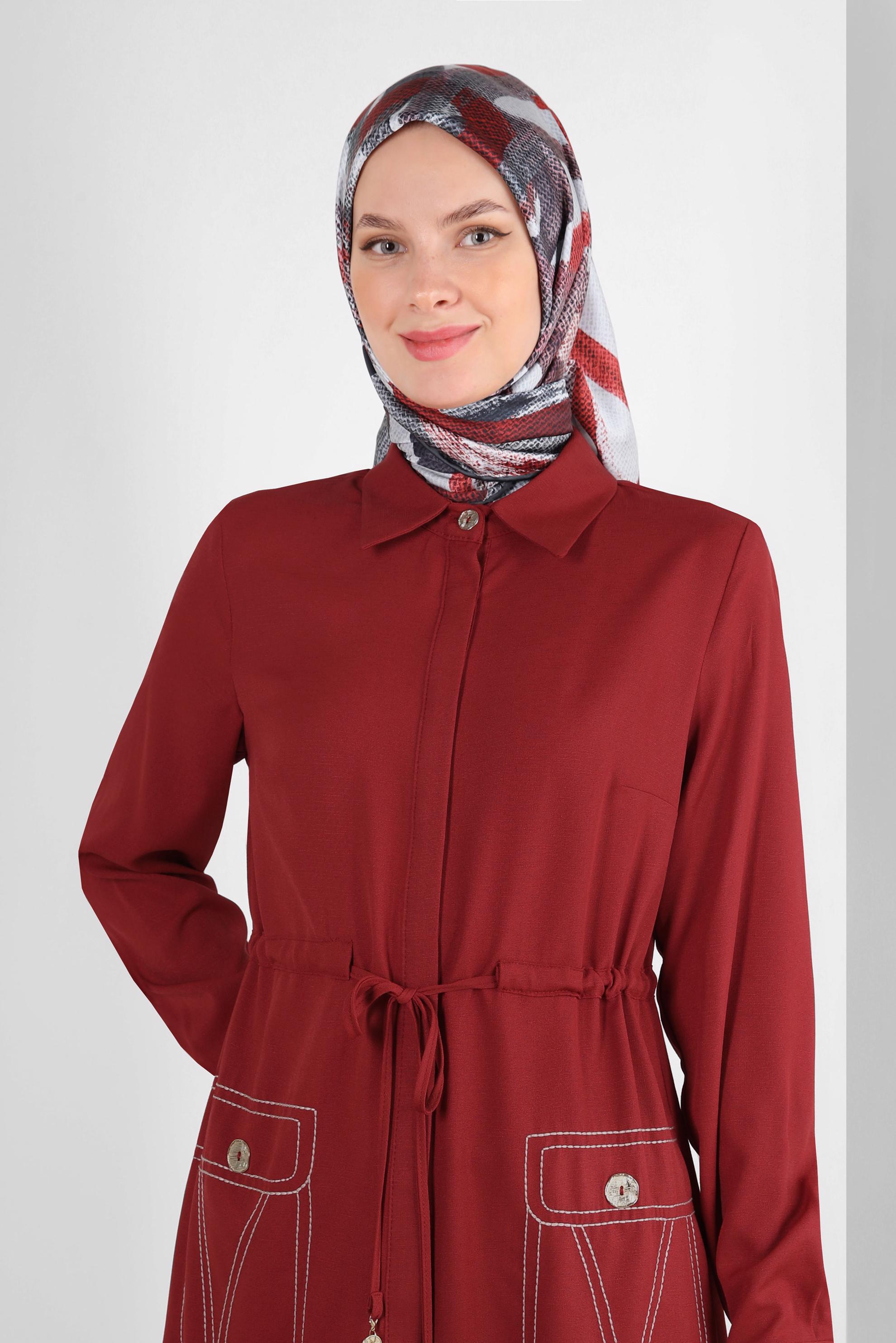 Tesettür giyim GRİ ALVİNA DESENLİ EŞARP 8245 