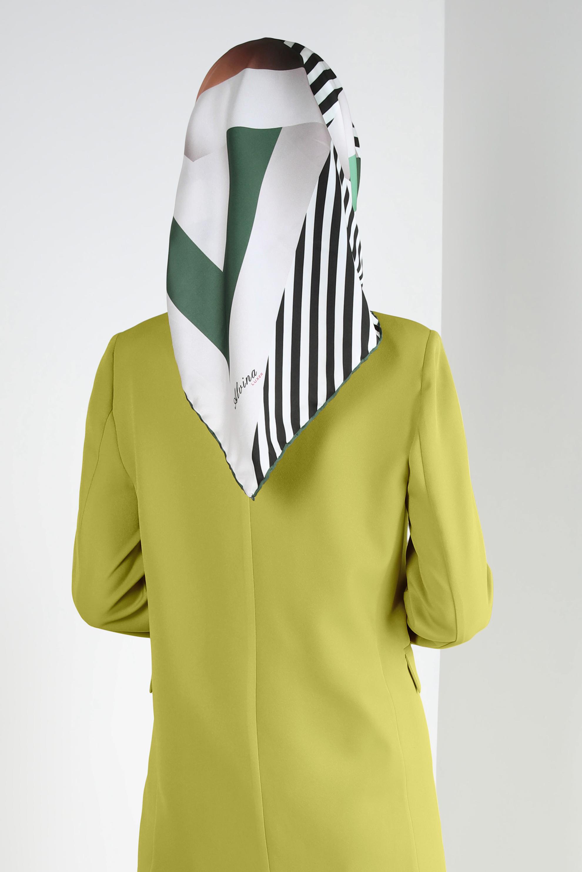 Tesettür giyim HAKİ ALVİNA ŞERİT DETAYLI EŞARP 8246 