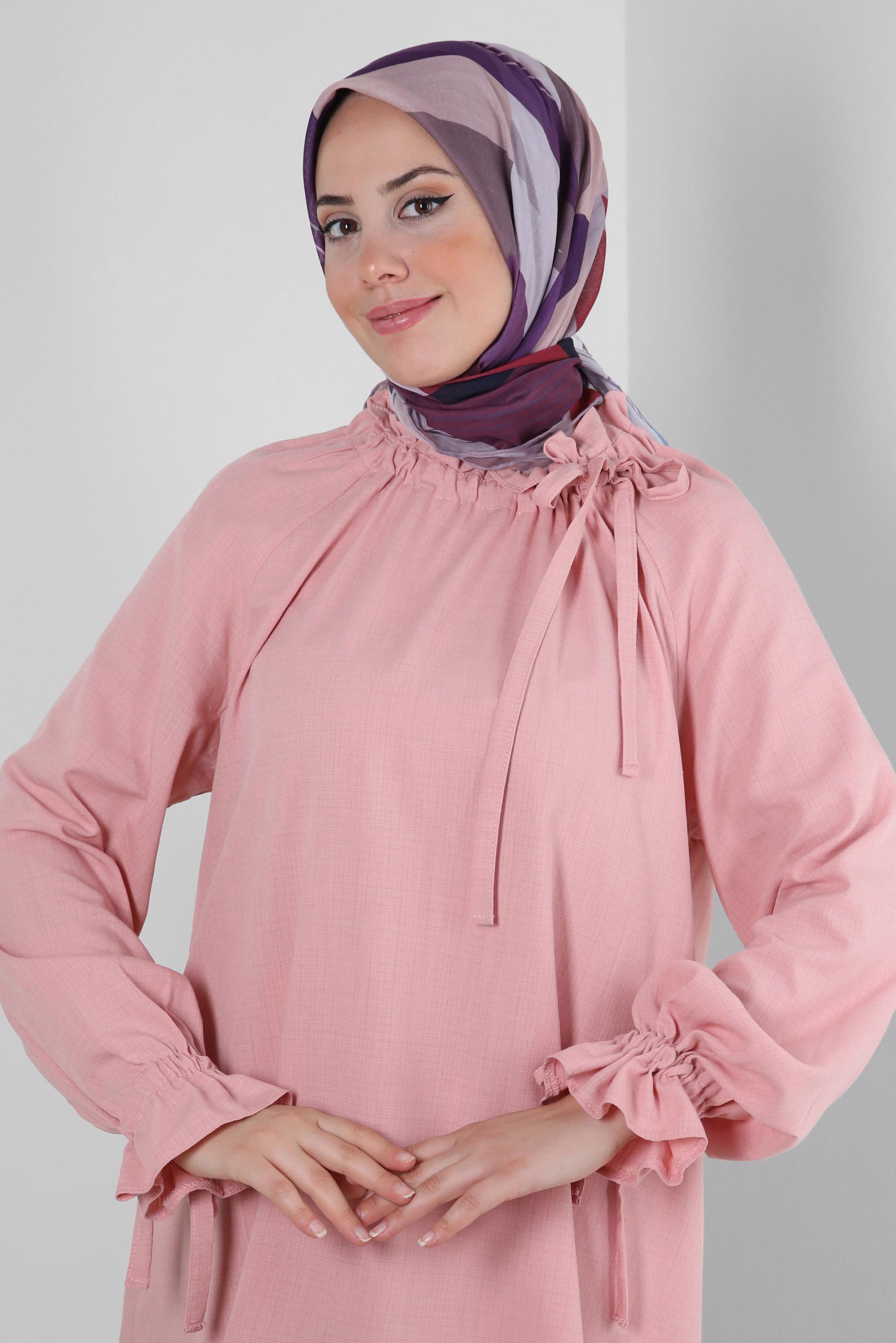 Tesettür giyim MOR ALVİNA GEOMETRİK DESENLİ EŞARP 8247 