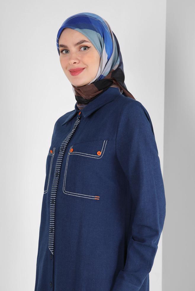 Tesettür giyim  ALVİNA GEOMETRİK DESENLİ EŞARP 8247  - ALVİNA