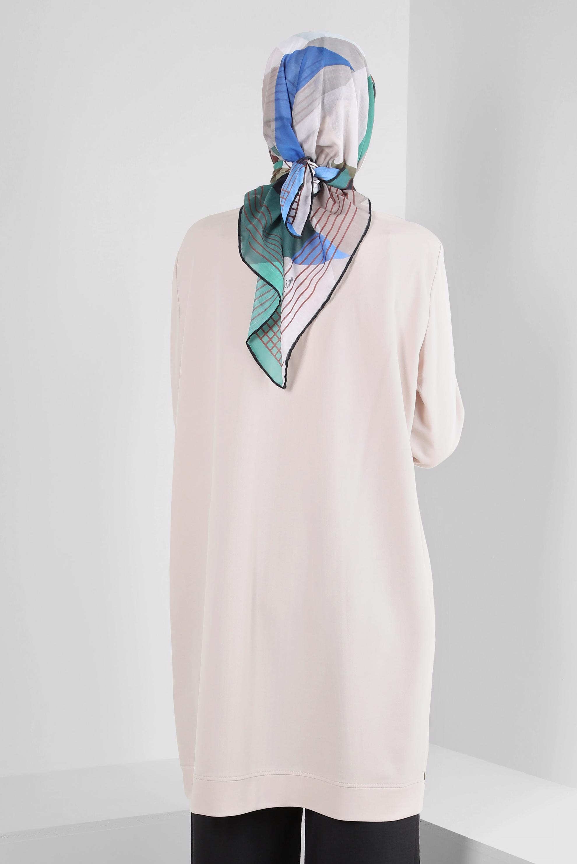 Tesettür giyim SİYAH ALVİNA GEOMETRİK DESENLİ EŞARP 8247 