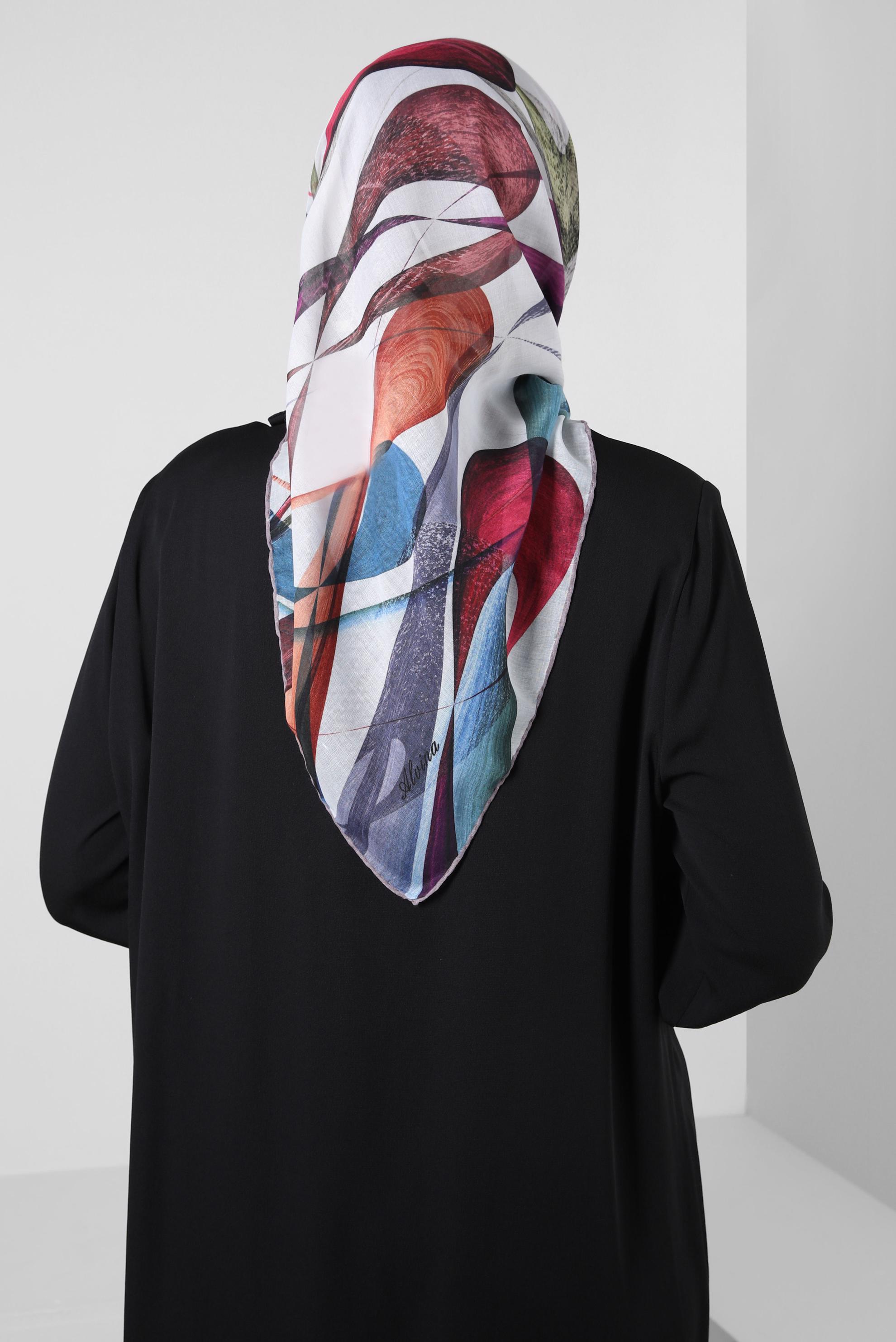 Tesettür giyim PUDRA ALVİNA DESENLİ EŞARP 8248 