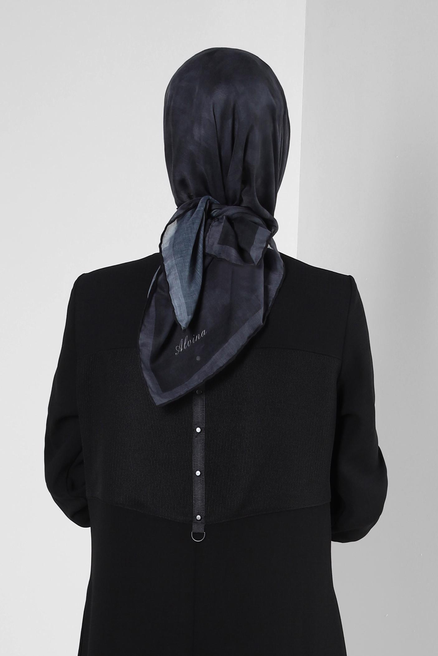 Tesettür giyim SİYAH ALVİNA DÜZ EŞARP 8249 