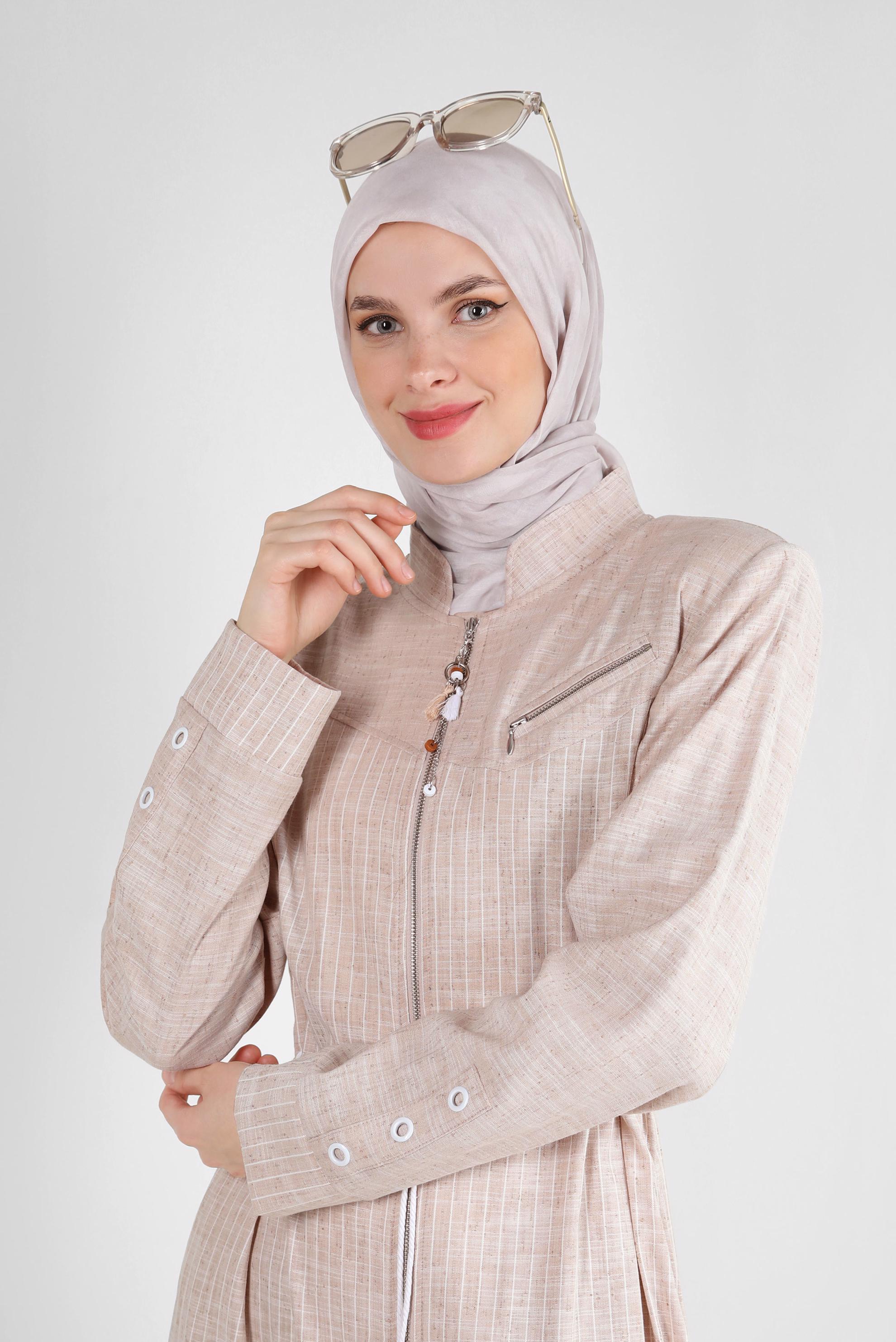 Tesettür giyim BEJ ALVİNA DÜZ EŞARP 8249 
