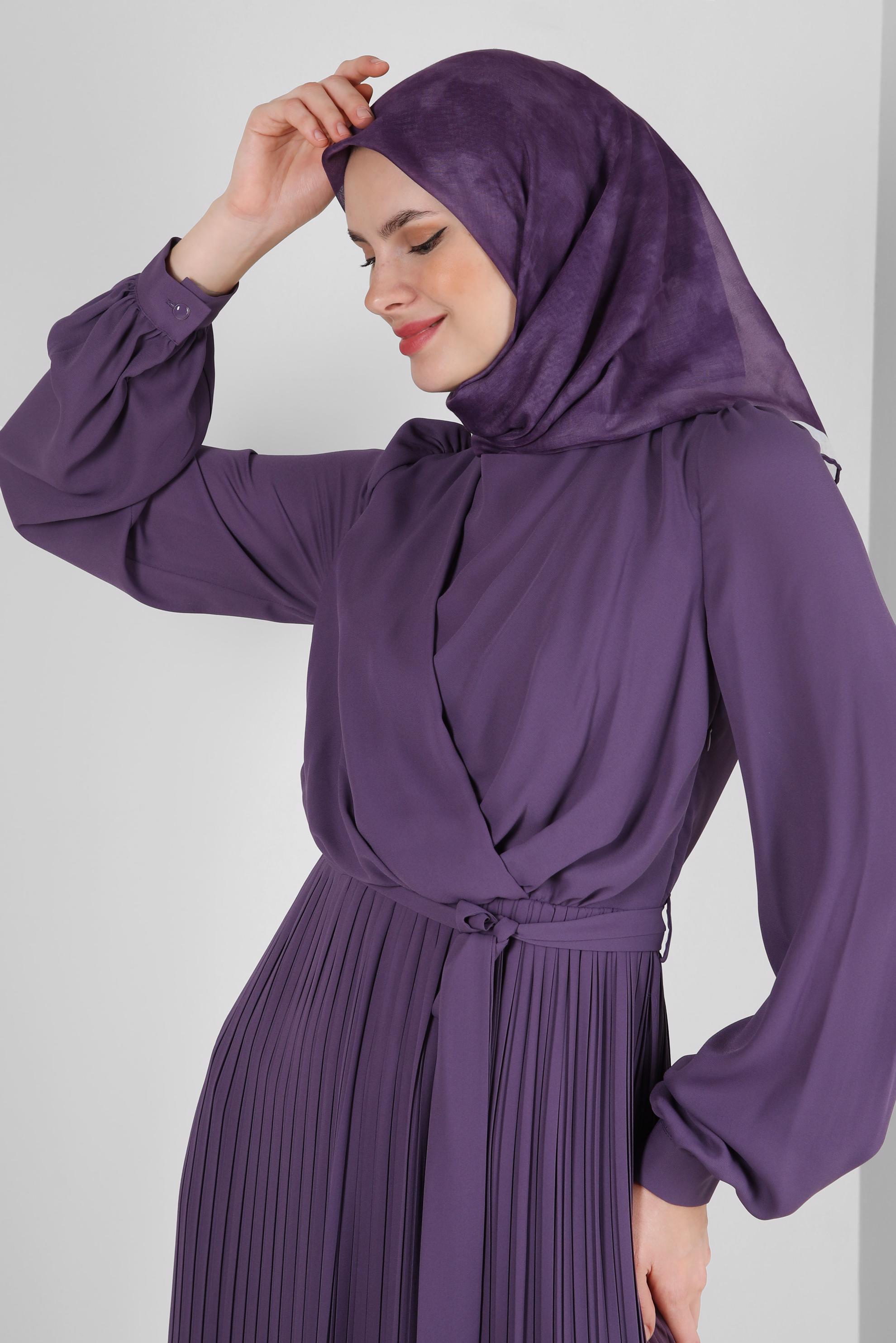 Tesettür giyim MOR ALVİNA DÜZ EŞARP 8249 