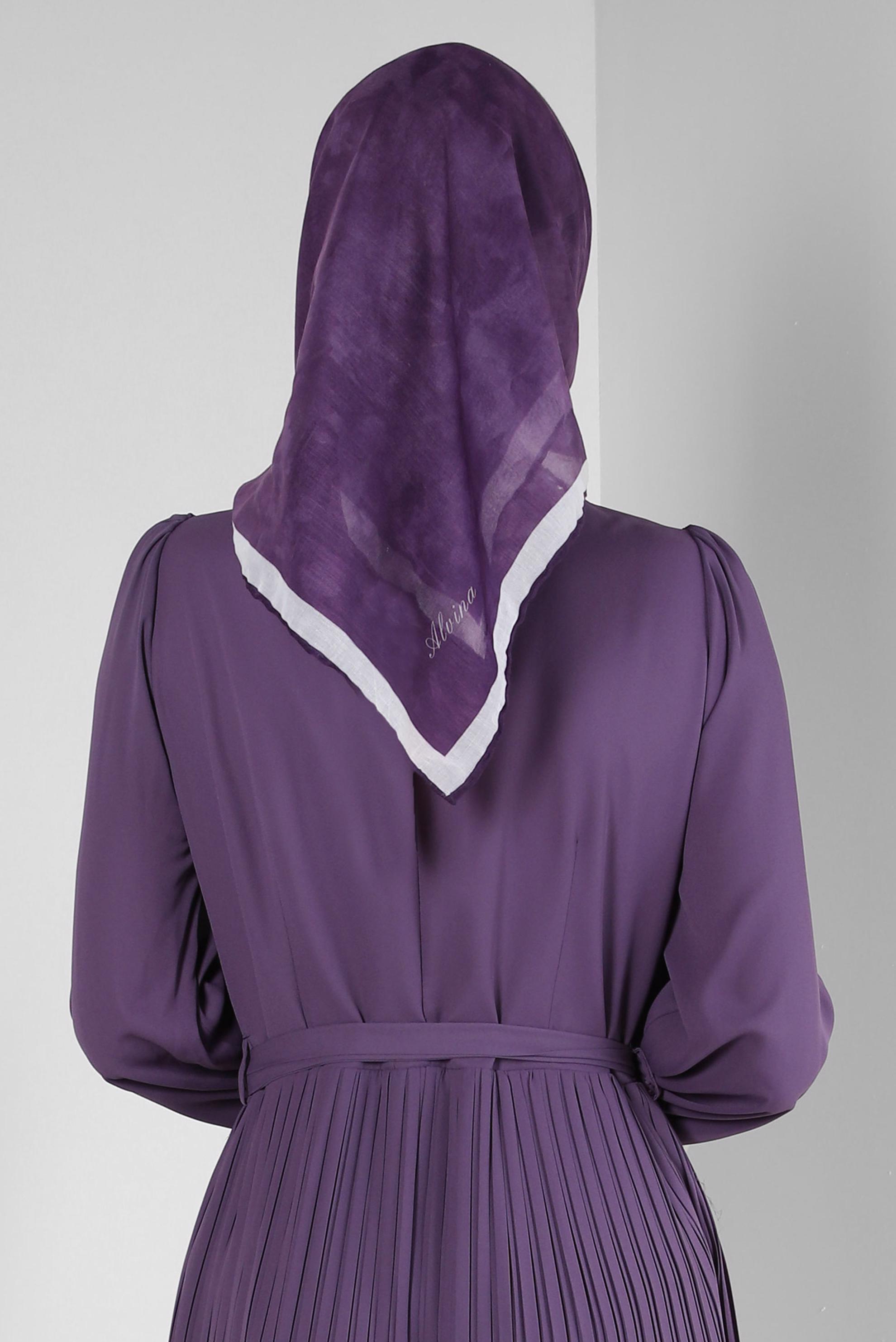 Tesettür giyim MOR ALVİNA DÜZ EŞARP 8249 