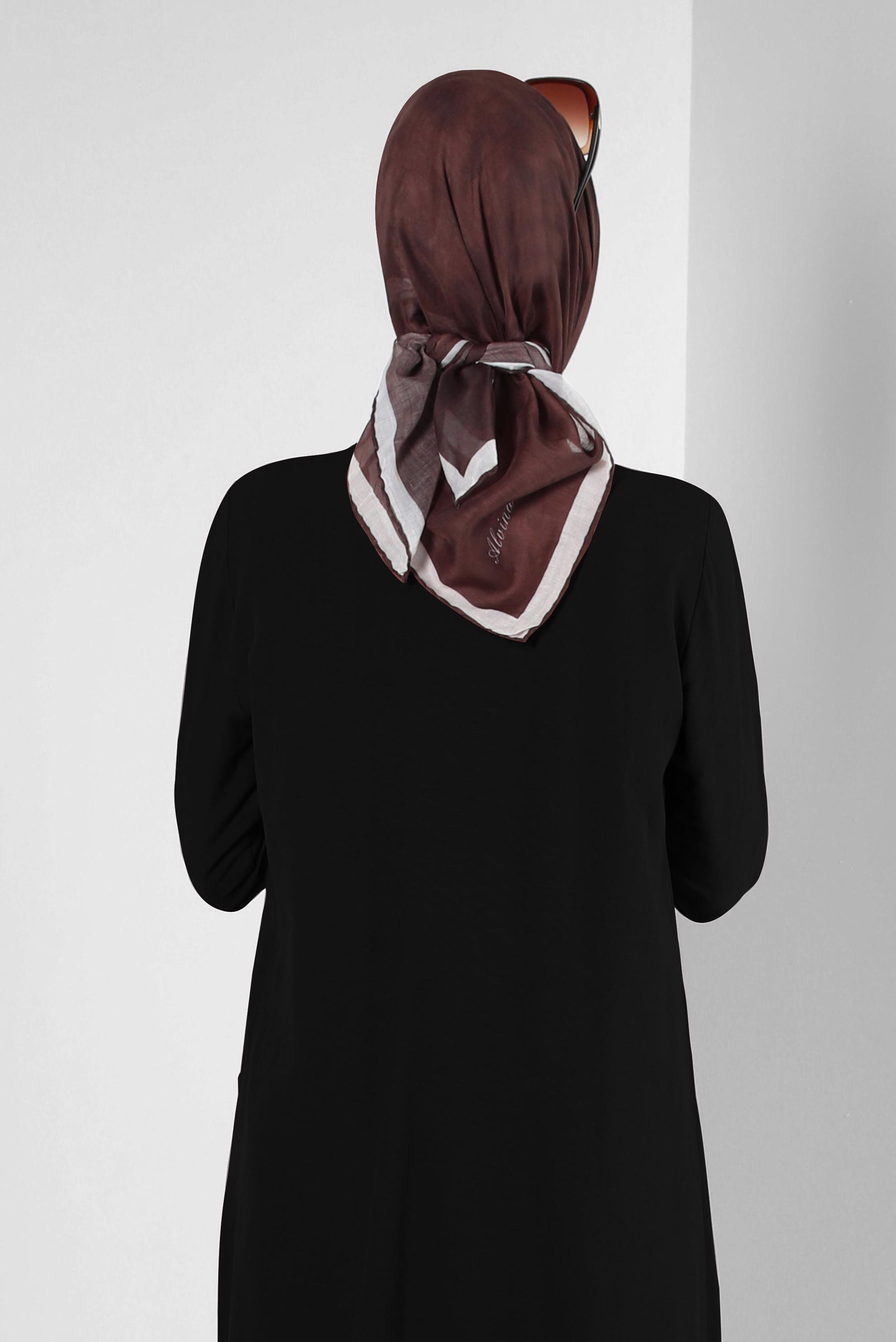 Tesettür giyim KAHVE ALVİNA DÜZ EŞARP 8249 