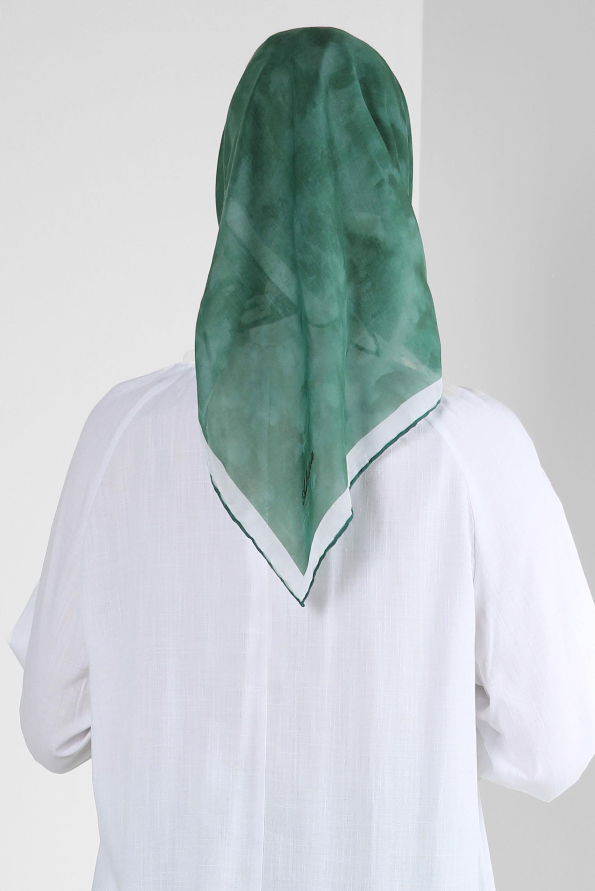 Tesettür giyim YEŞİL ALVİNA DÜZ EŞARP 8249 