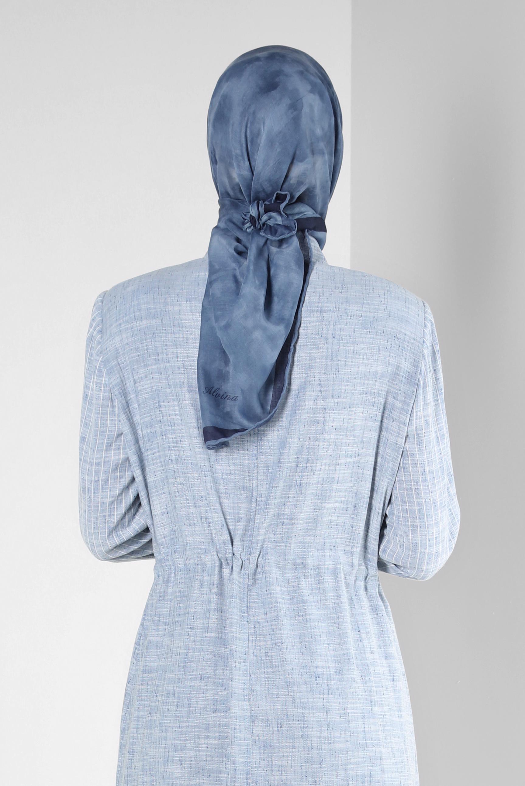 Tesettür giyim LACİVERT ALVİNA DÜZ EŞARP 8249 