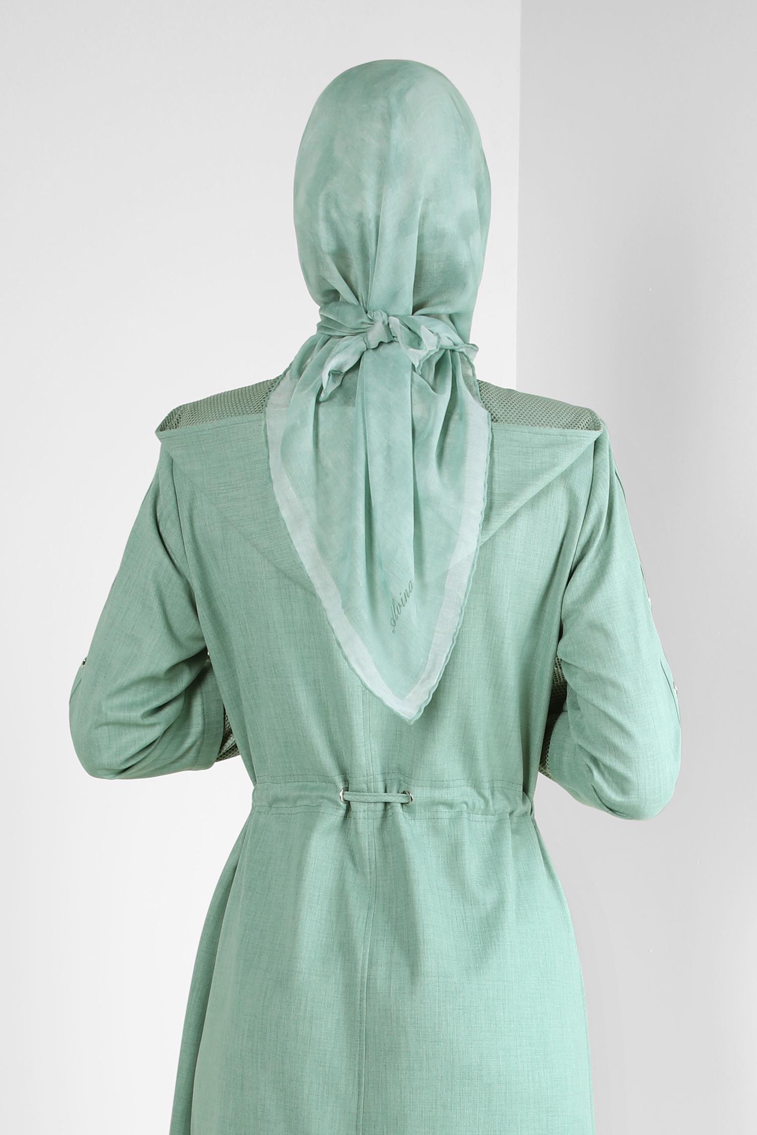 Tesettür giyim YEŞİL ALVİNA DÜZ EŞARP 8249 